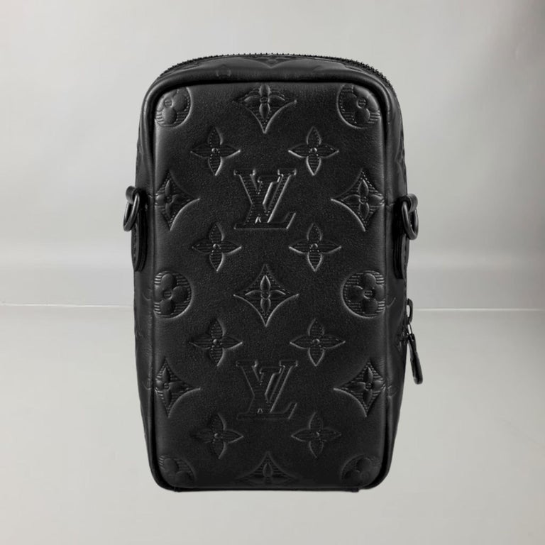Louis Vuitton Black Double Phone Pouch For Sale at 1stDibs