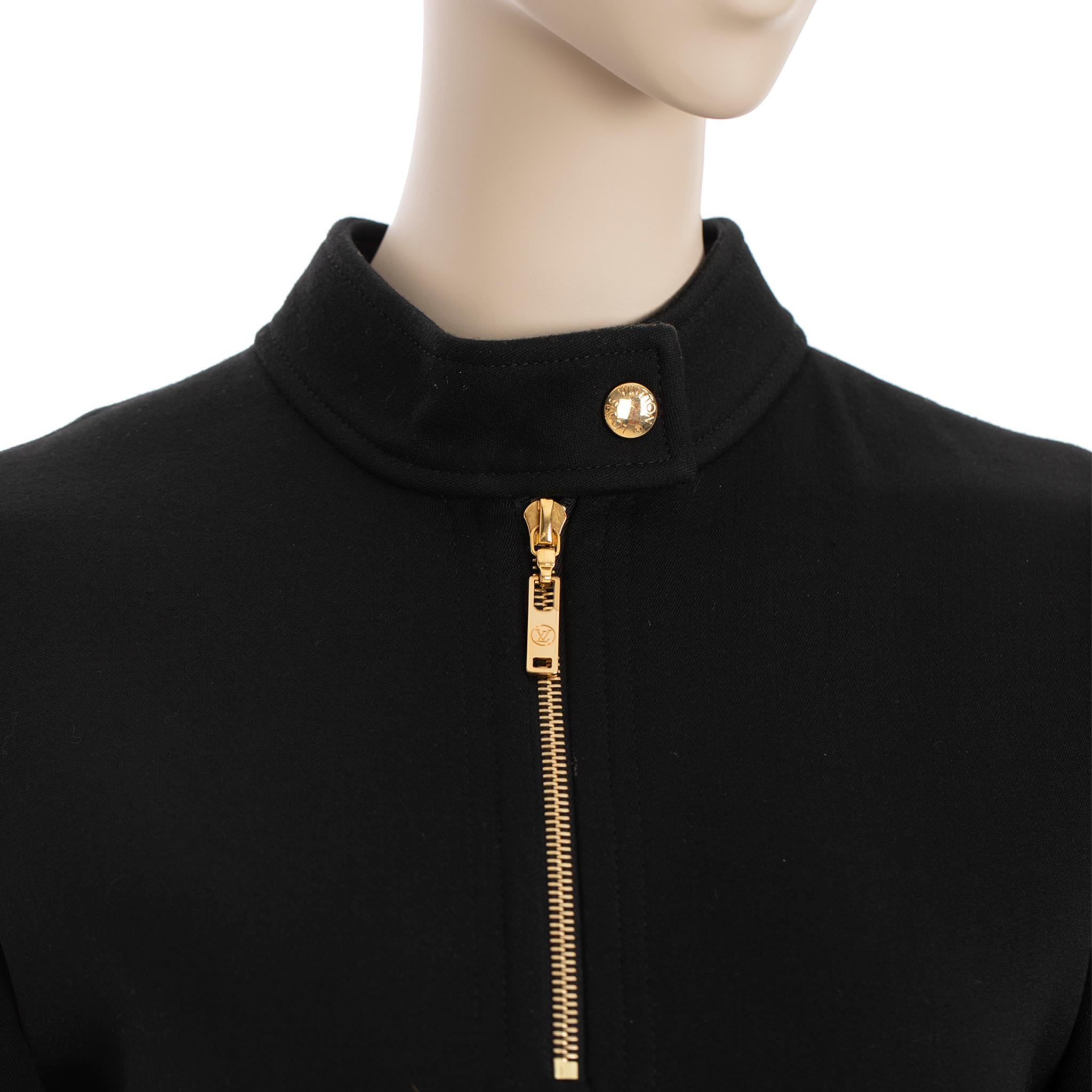Schwarzes Louis Vuitton-Kleid mit Schößchenrock 36 FR im Angebot 7