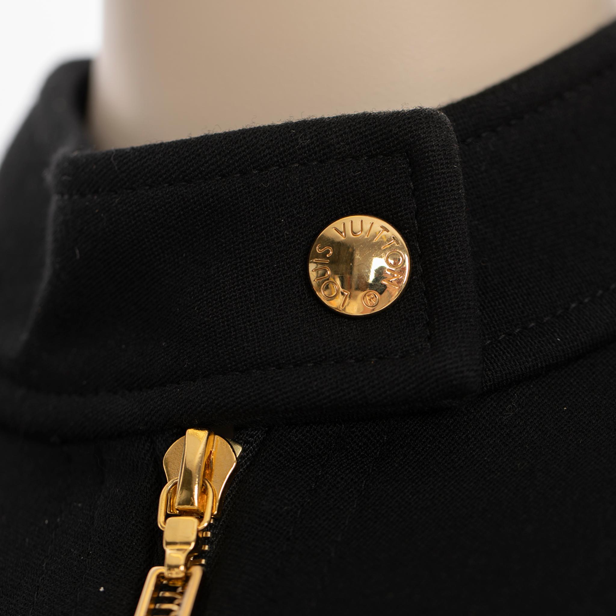 Schwarzes Louis Vuitton-Kleid mit Schößchenrock 36 FR im Angebot 8