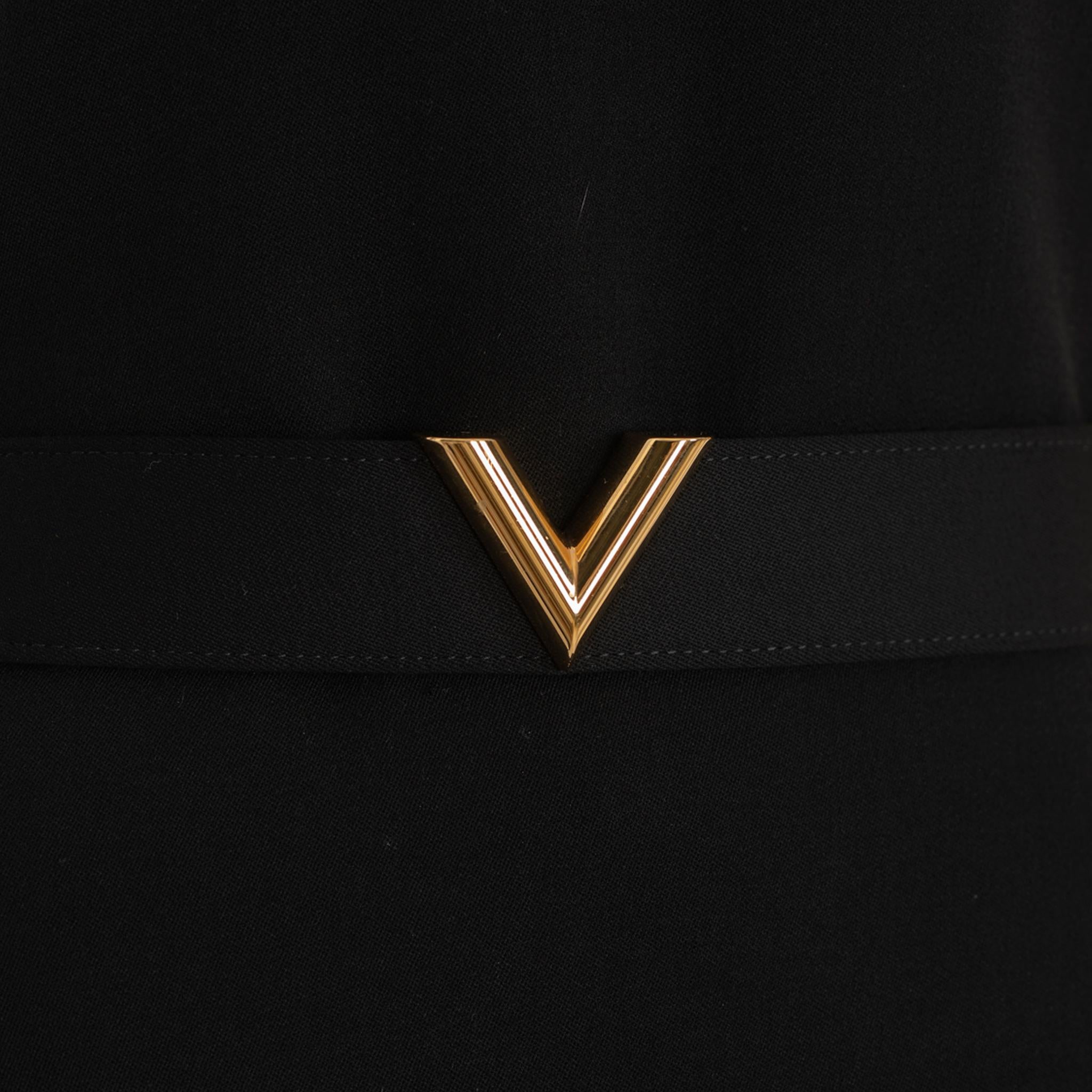 Schwarzes Louis Vuitton-Kleid mit Schößchenrock 36 FR im Angebot 1