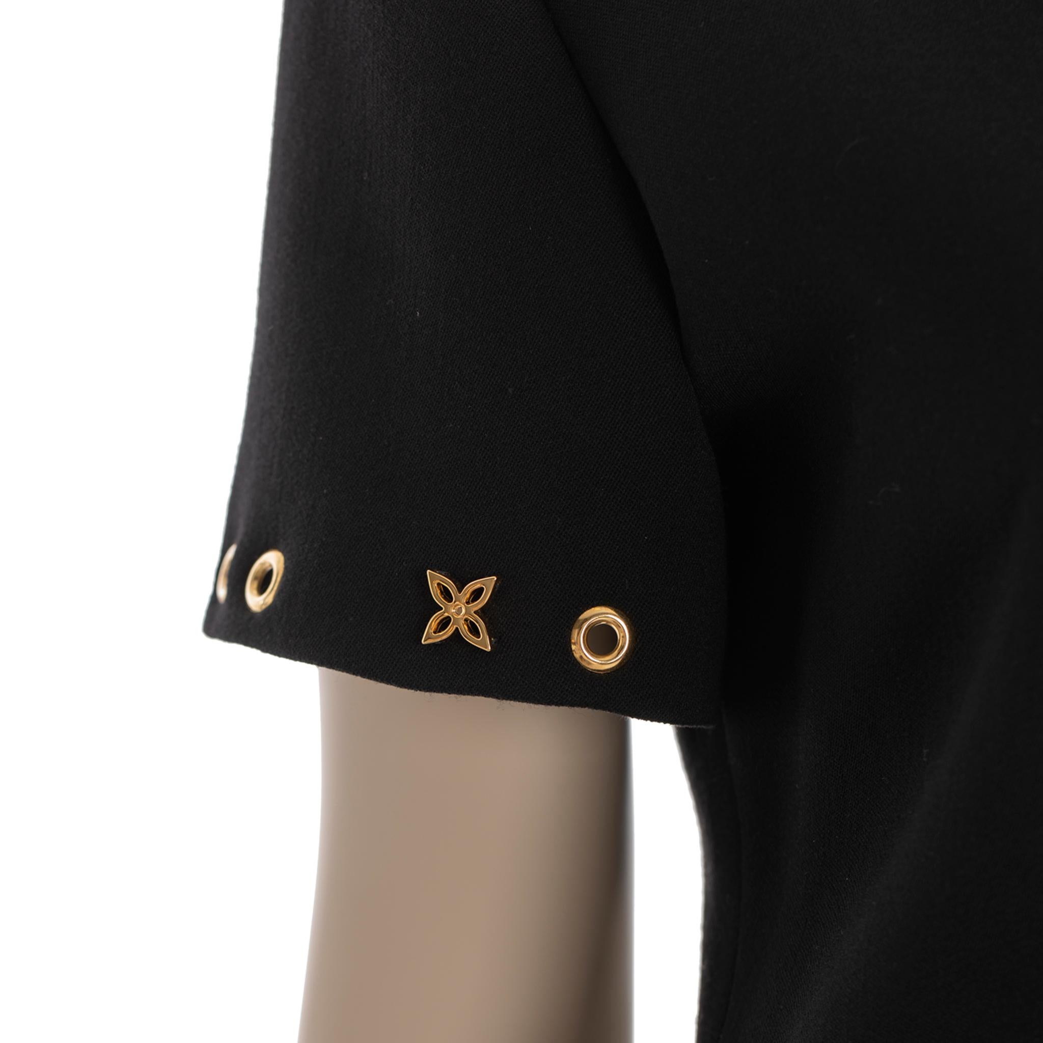 Schwarzes Louis Vuitton-Kleid mit Schößchenrock 36 FR im Angebot 2