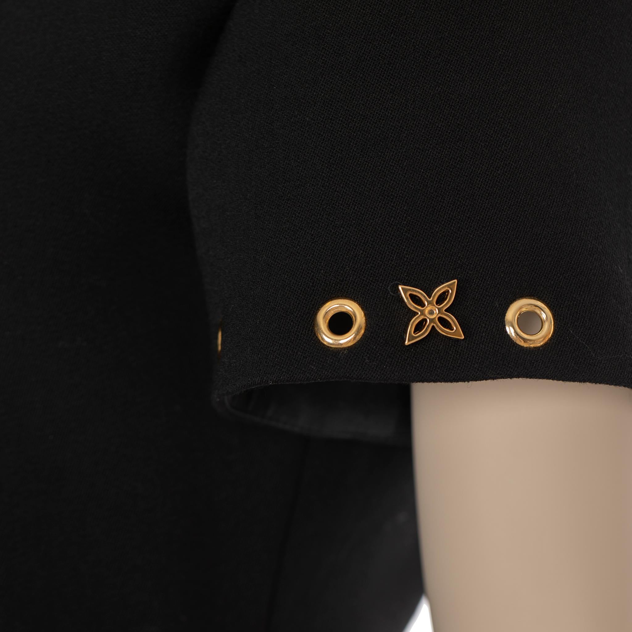 Schwarzes Louis Vuitton-Kleid mit Schößchenrock 36 FR im Angebot 3