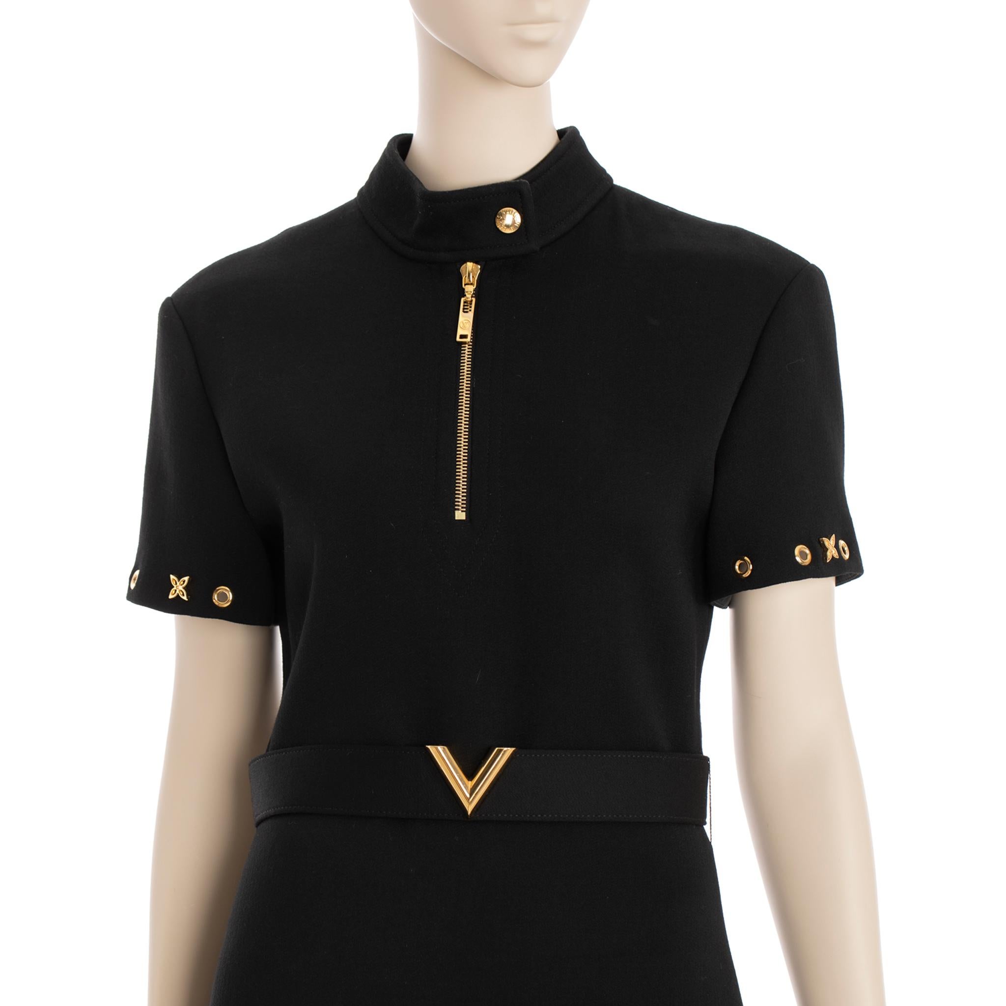 Schwarzes Louis Vuitton-Kleid mit Schößchenrock 36 FR im Angebot 4