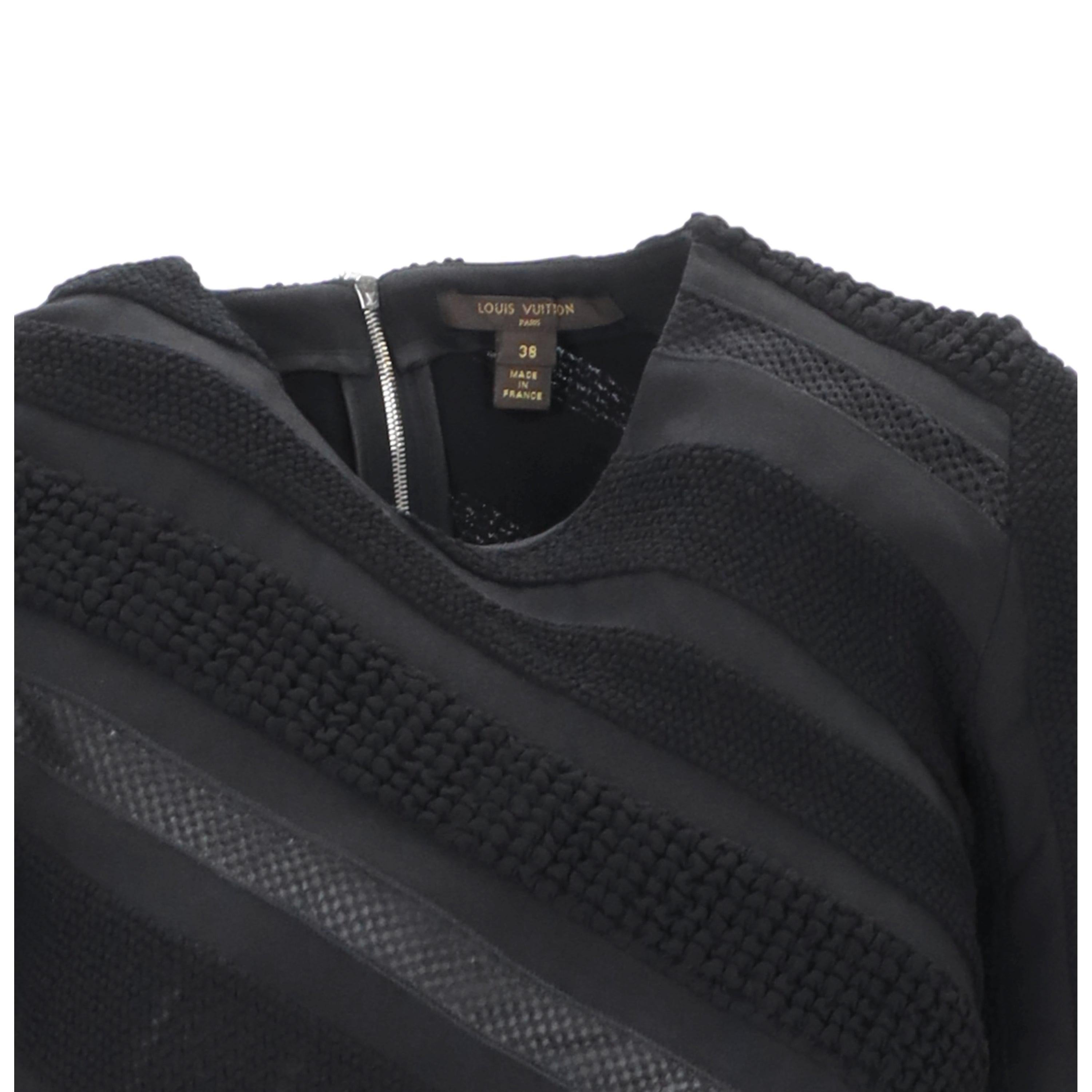 Women's Louis Vuitton Black Dress with Textured Details - '10s For Sale
