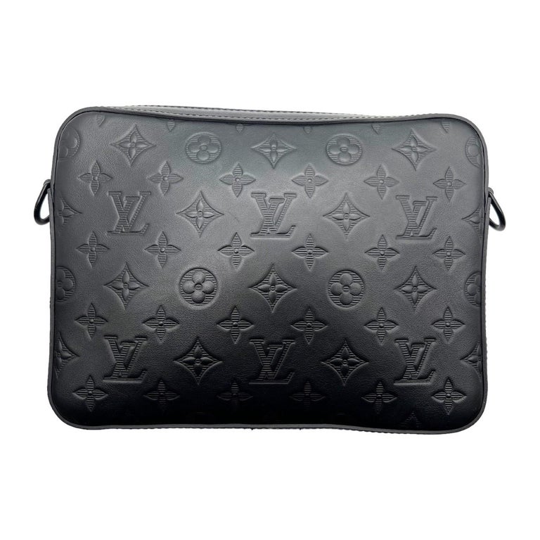 Louis Vuitton Black Monogram Shadow Duo Messenger For Sale at 1stDibs