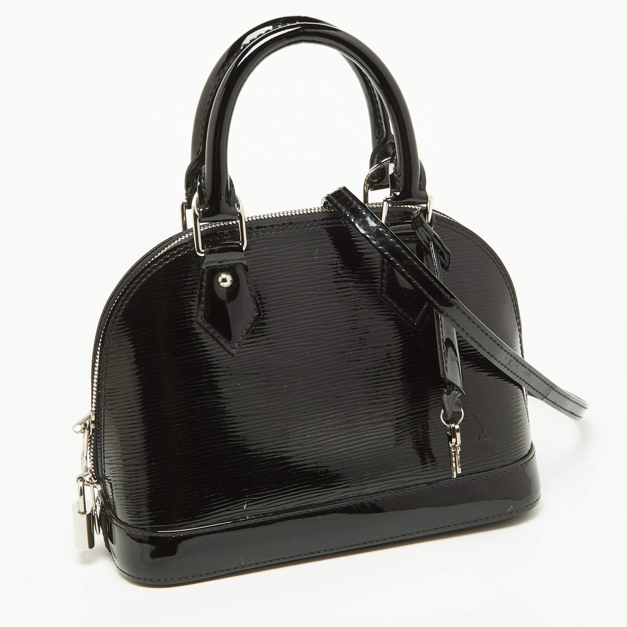 Louis Vuitton Black Electric Epi Leather Alma BB Bag For Sale 3