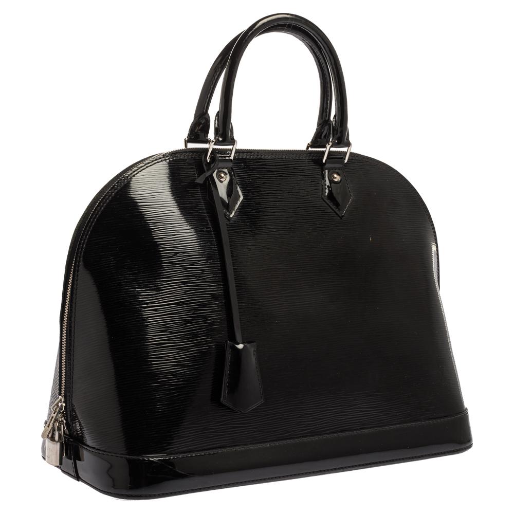 Women's Louis Vuitton Black Electric Epi Leather Alma GM Bag