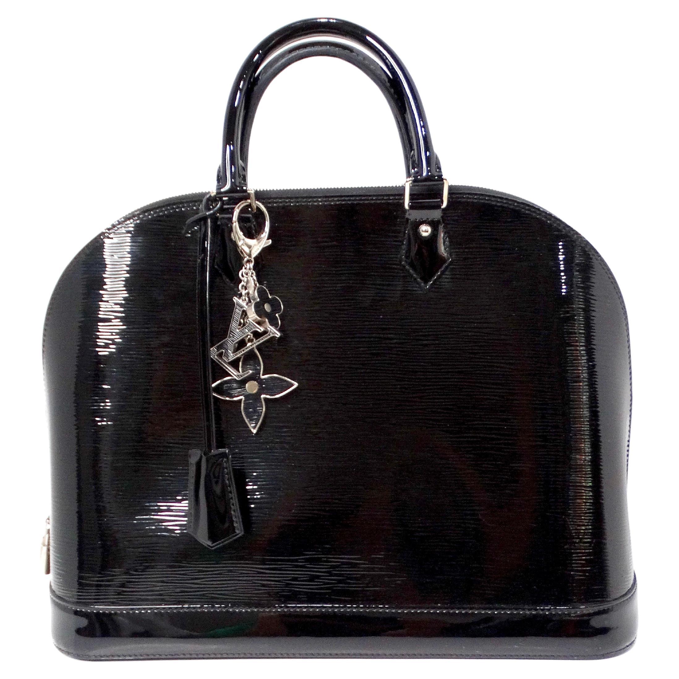 Louis Vuitton - Sac à main Alma en cuir épi électrique noir en vente