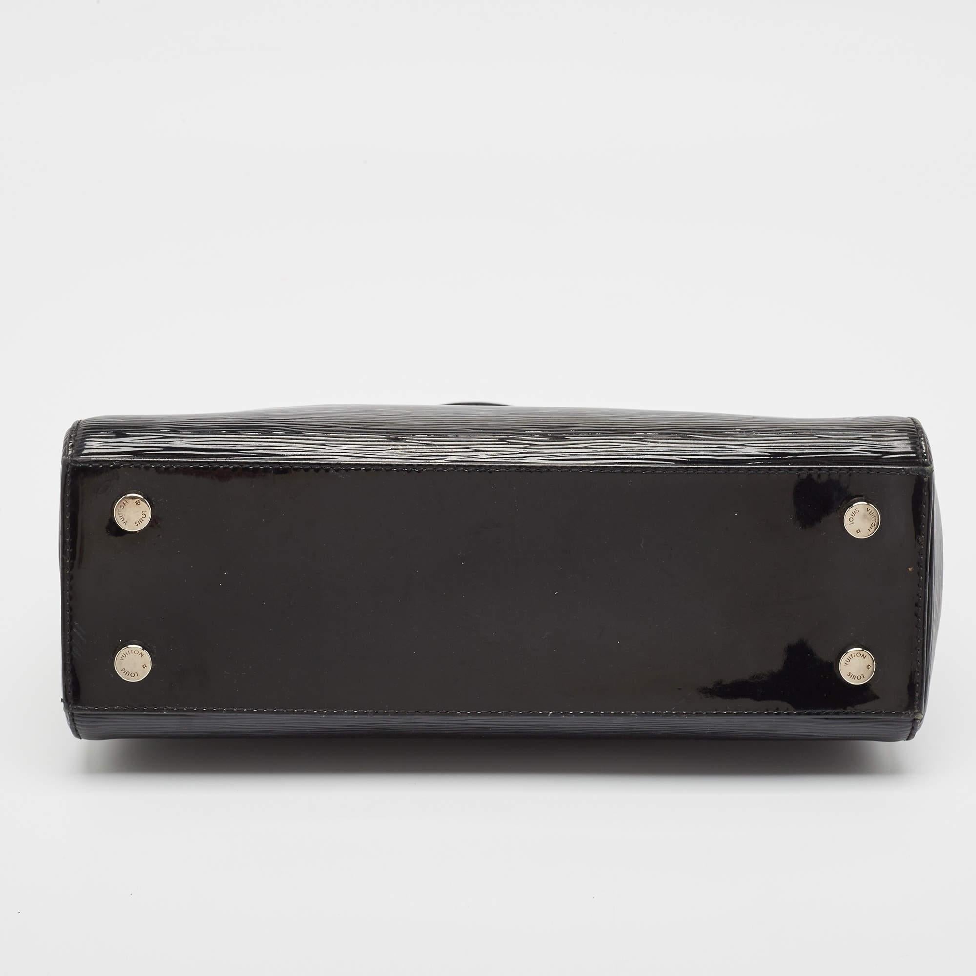 Schwarze Electric Epi Leder-Tasche von Louis Vuitton Brea MM 4