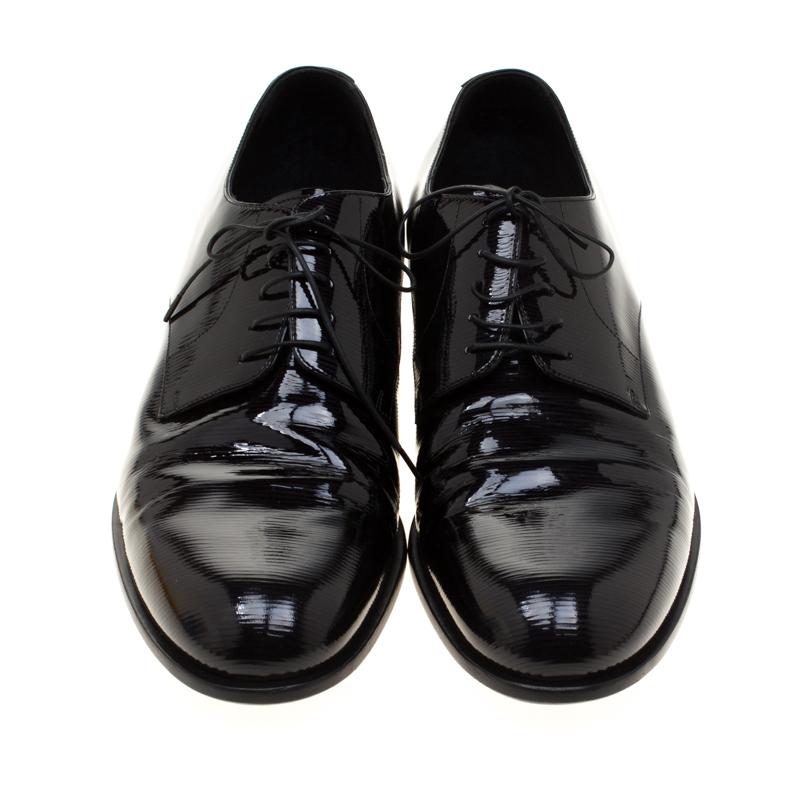 Louis Vuitton Black Electric Epi Leather Derby Shoes Size 42 In Good Condition In Dubai, Al Qouz 2
