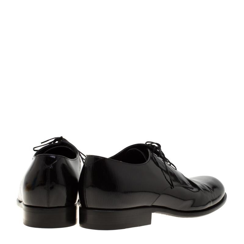 Men's Louis Vuitton Black Electric Epi Leather Derby Shoes Size 42