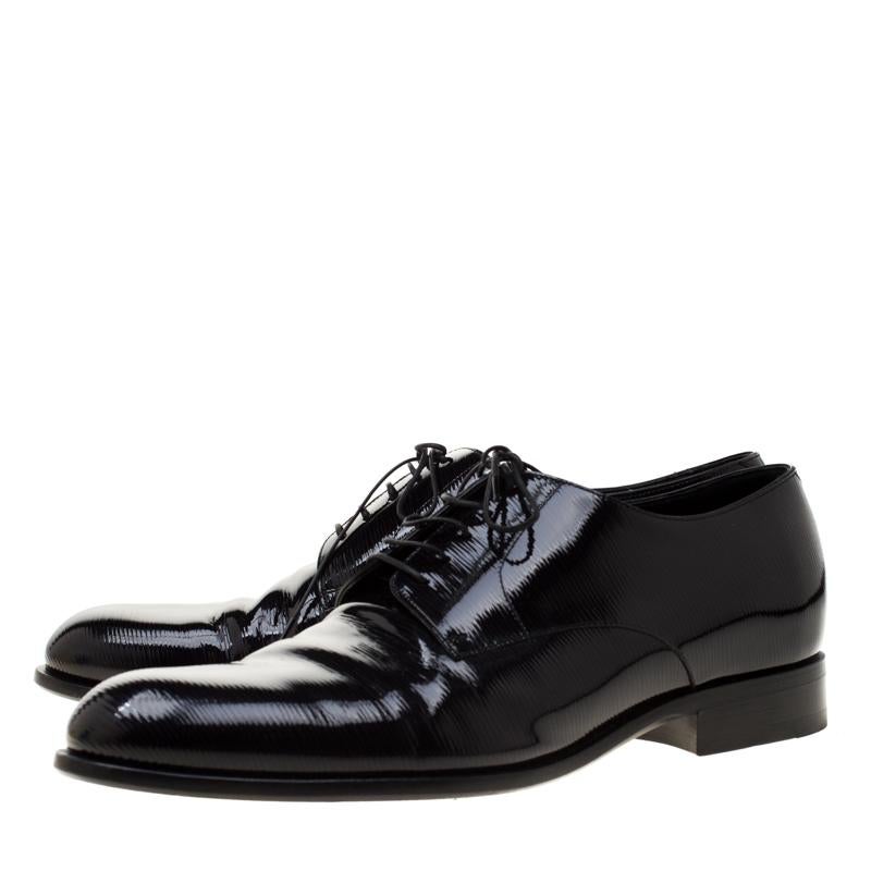 Louis Vuitton Black Electric Epi Leather Derby Shoes Size 42 3