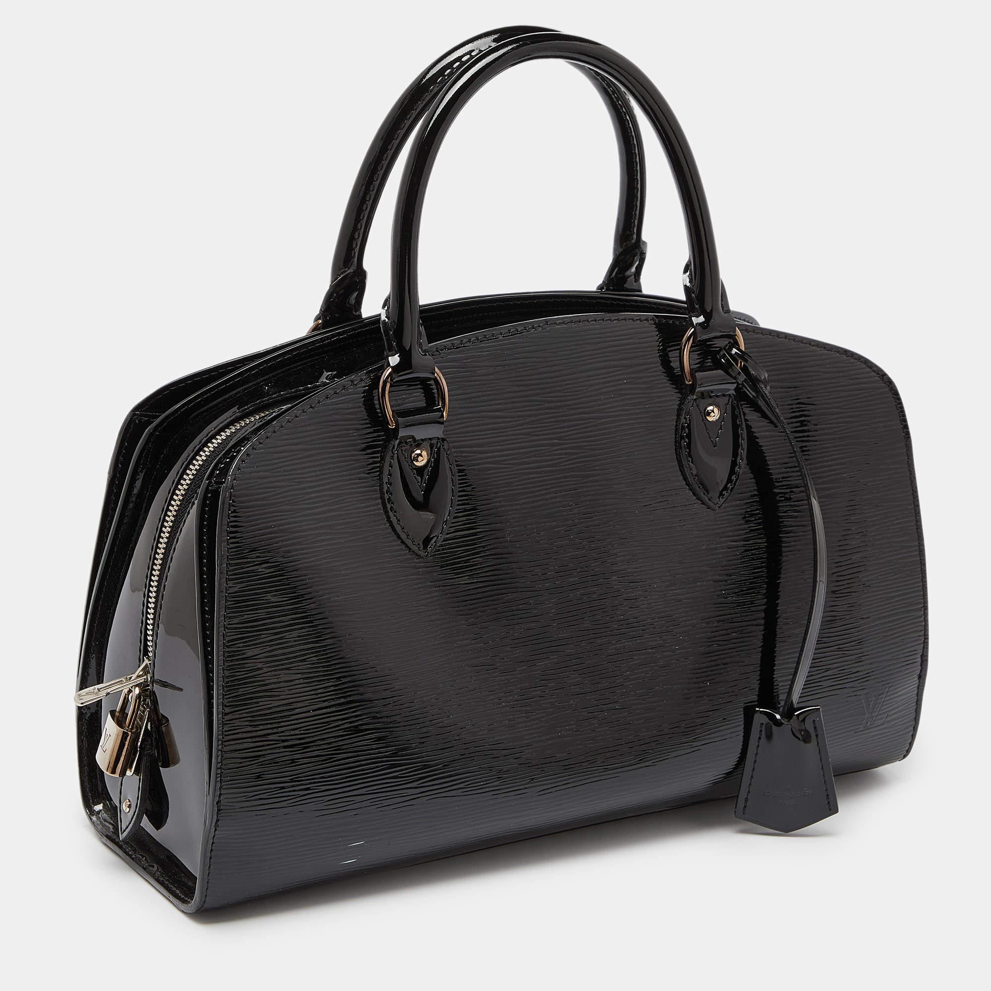 Louis Vuitton Black Electric Epi Leather Jasmine Bag In Good Condition In Dubai, Al Qouz 2