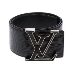 Initiales en cuir ceinture Louis Vuitton Noir taille 85 cm en Cuir