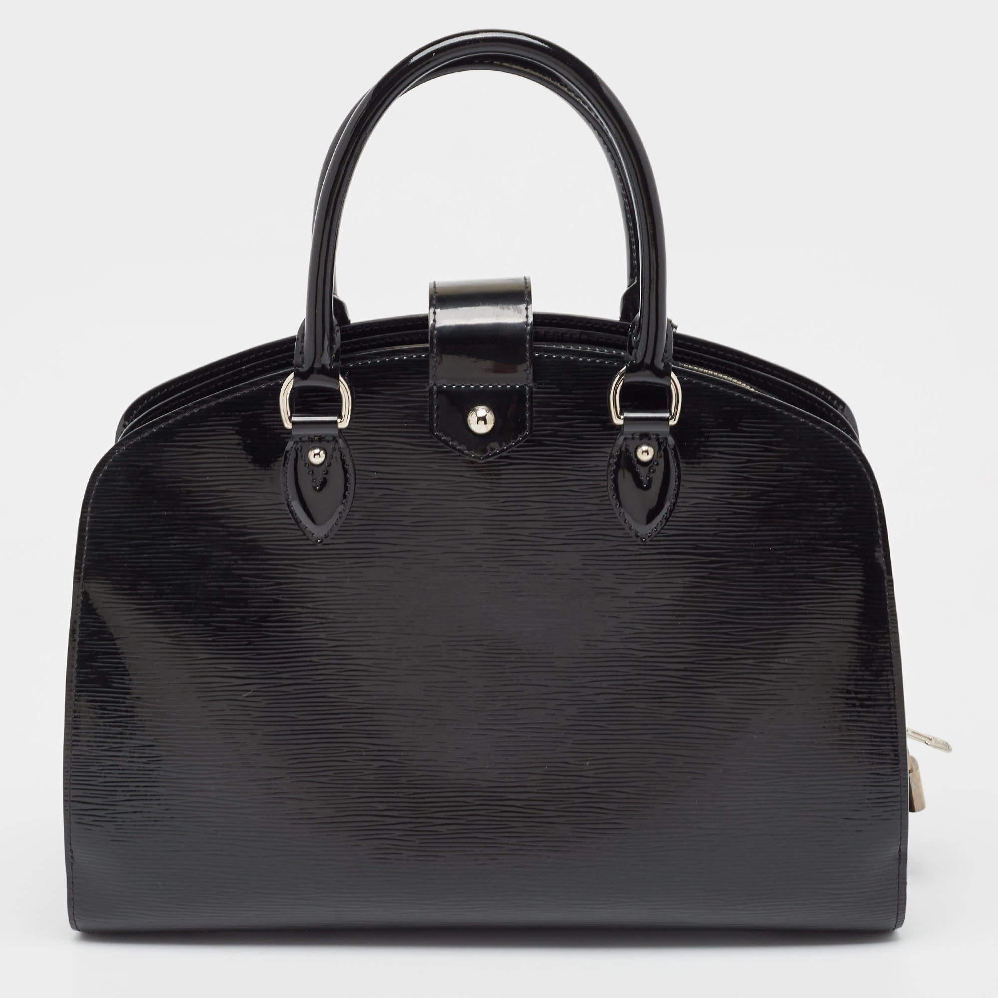 Louis Vuitton Black Electric Epi Leather Pont Neuf GM Bag For Sale 10