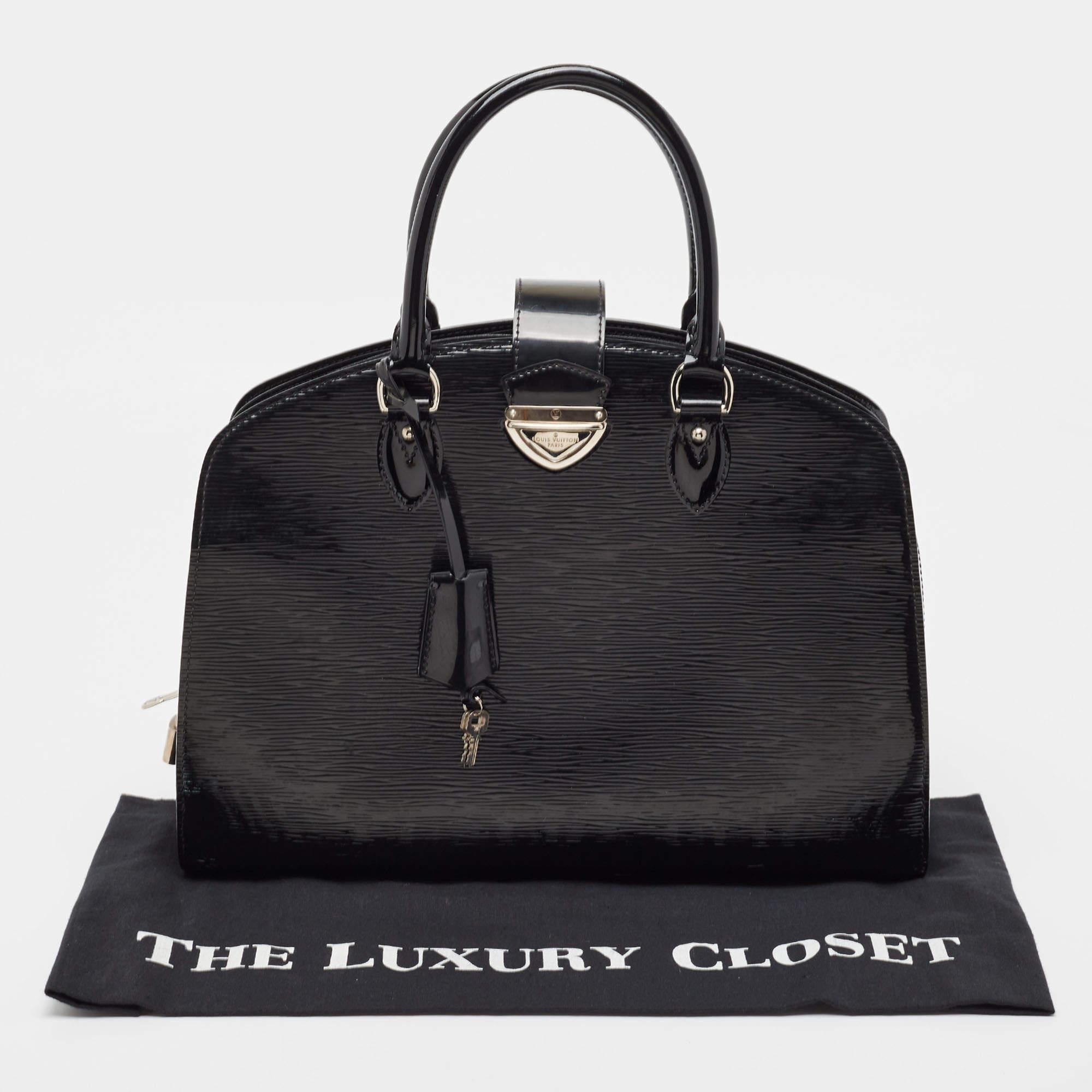 Louis Vuitton Black Electric Epi Leather Pont Neuf GM Bag For Sale 11