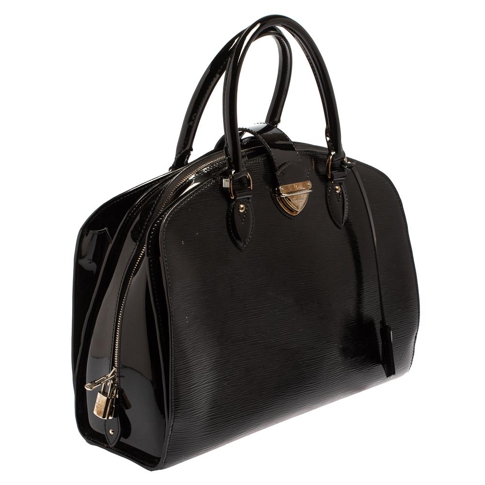 De las mujeres Bolso Louis Vuitton Negro Epi Eléctrico Piel Pont Neuf GM