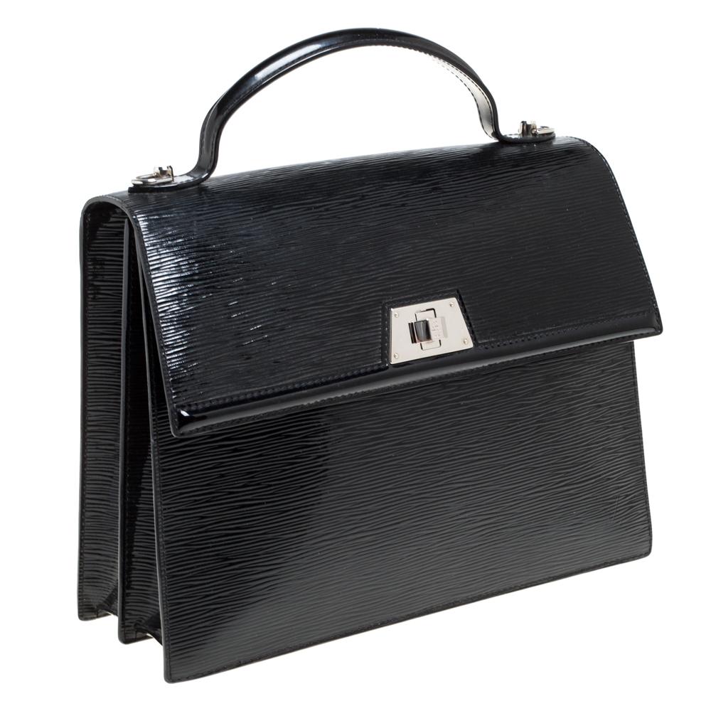 Women's Louis Vuitton Black Electric Epi Leather Sevigne GM Bag