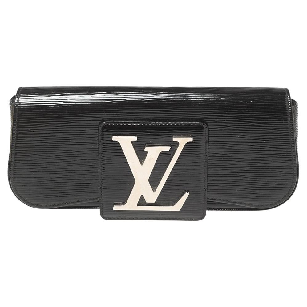 Vintage Louis Vuitton black epi leather wristlet clutch bag, purse with  strap. For Sale at 1stDibs