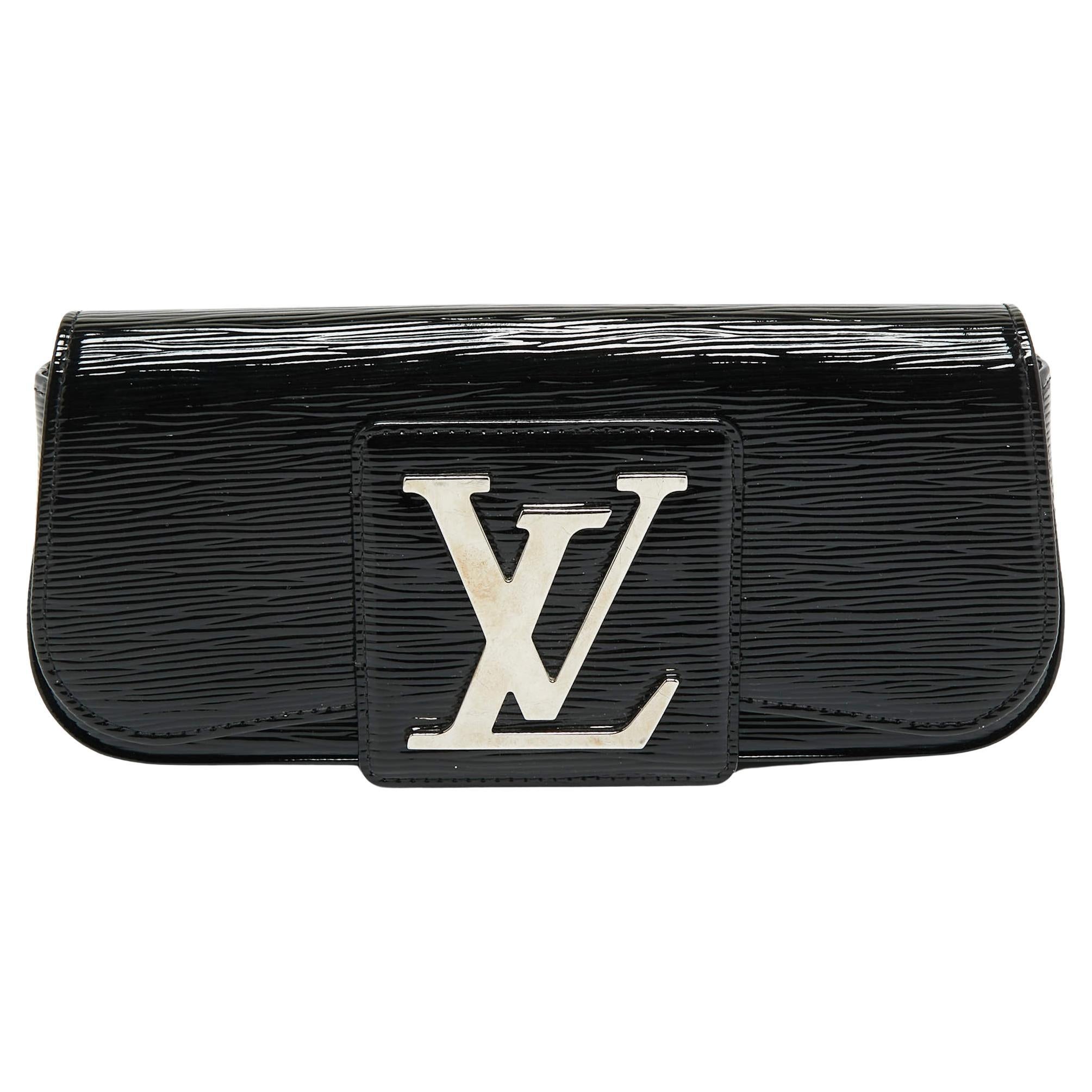 Louis Vuitton Black Electric Epi Leather Sobe Clutch For Sale