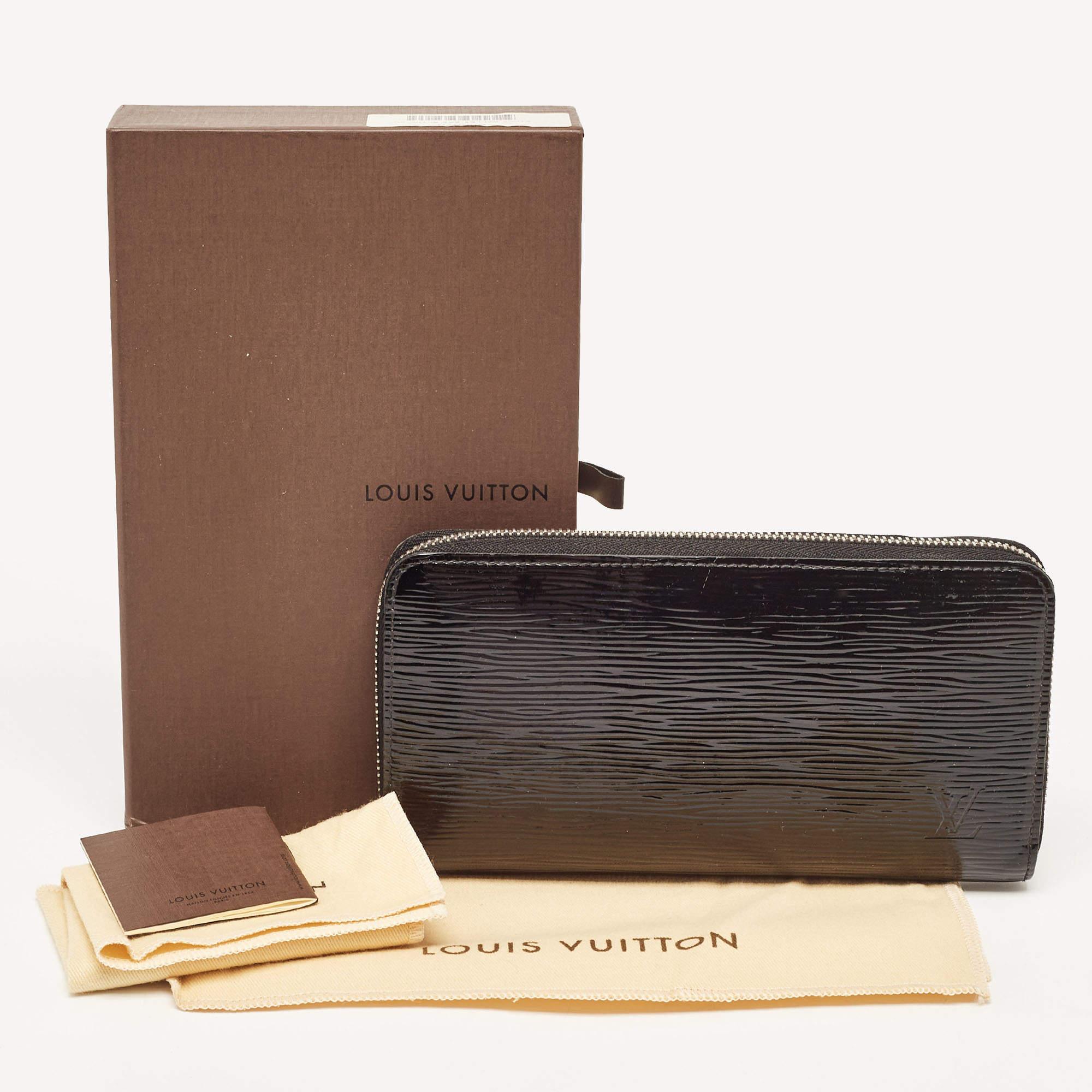 Louis Vuitton Black Electric Epi Leather Zippy Wallet For Sale 6