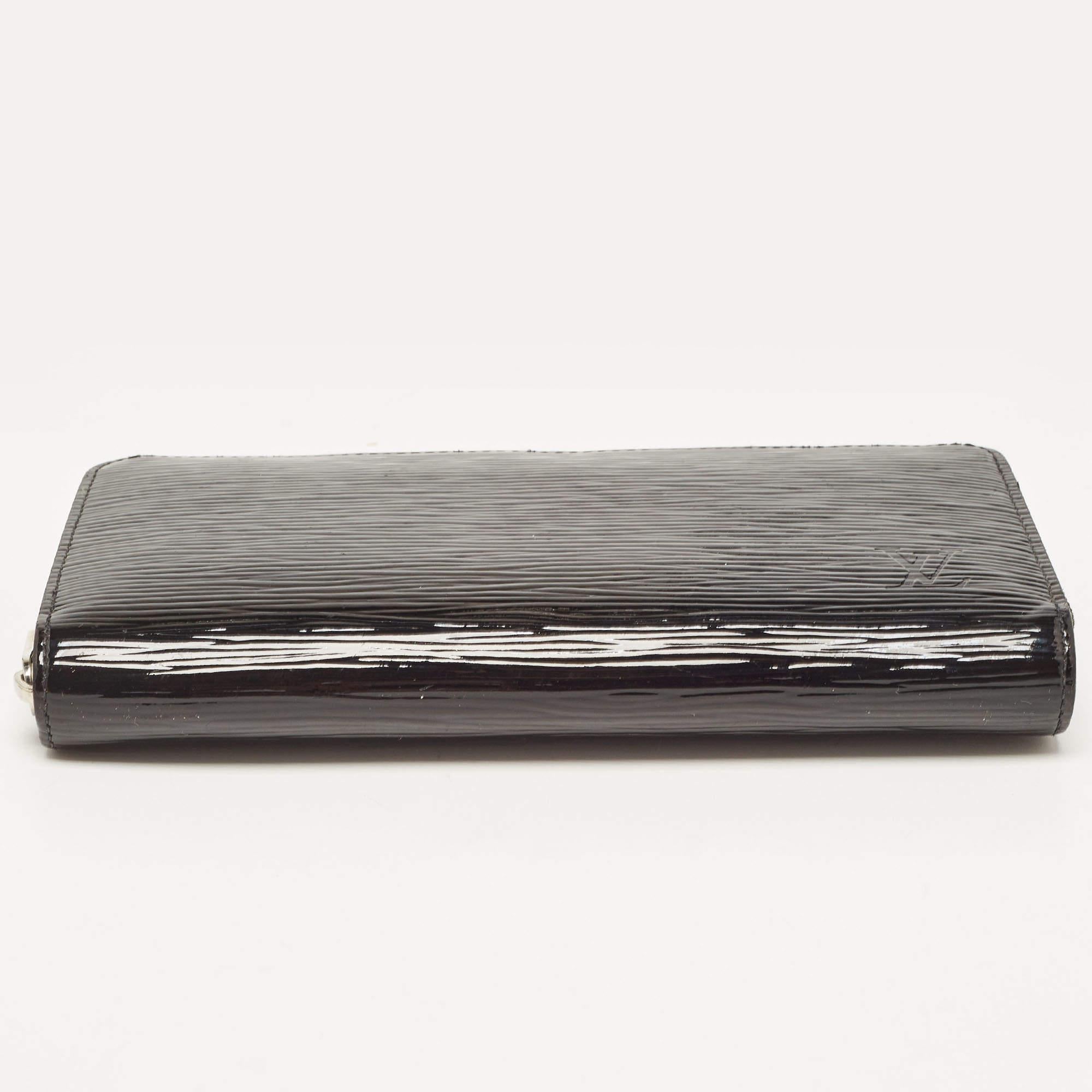 Louis Vuitton Black Electric Epi Leather Zippy Wallet For Sale 1