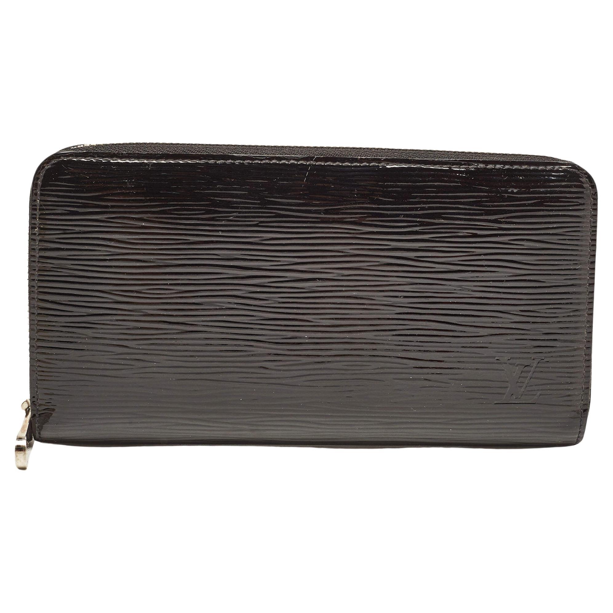 Louis Vuitton Black Electric Epi Leather Zippy Wallet For Sale