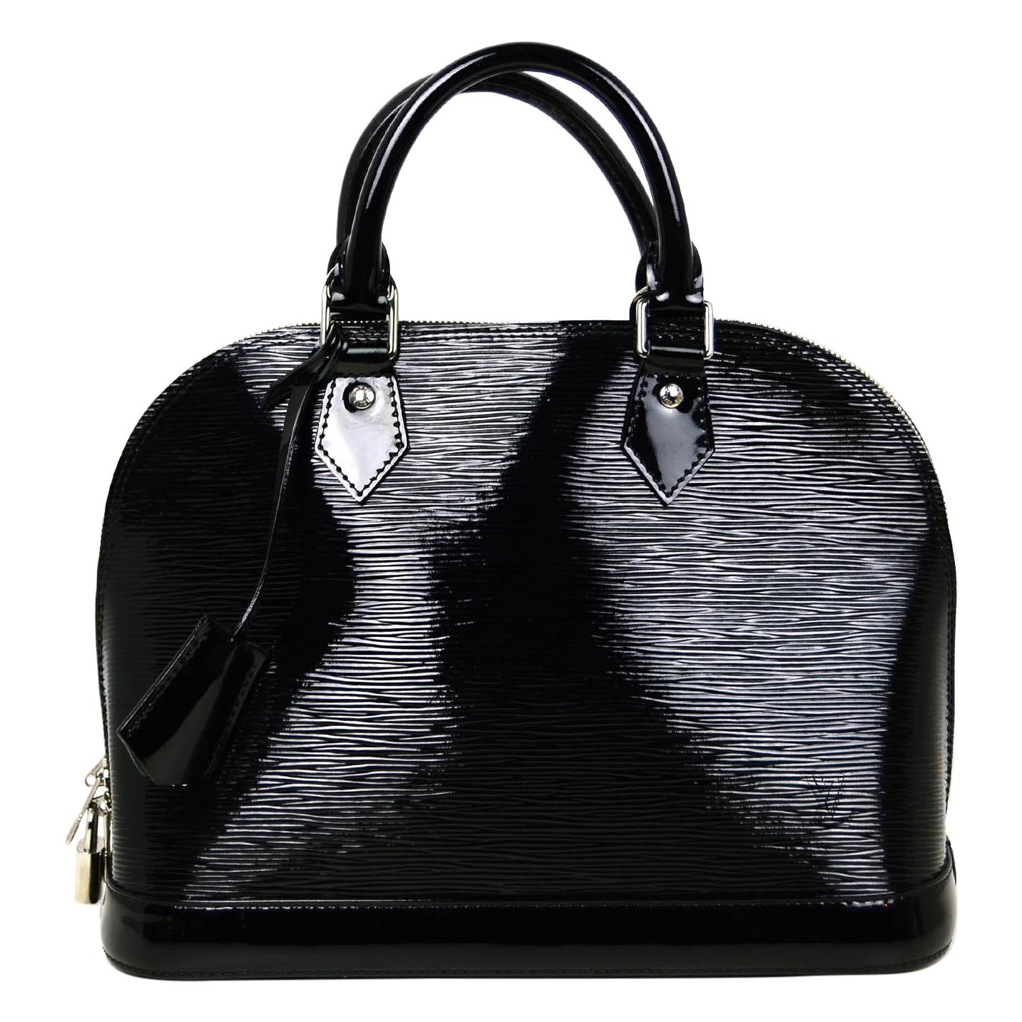 Louis Vuitton Black Electric Epi Patent Leather Alma PM Top Handle Bag