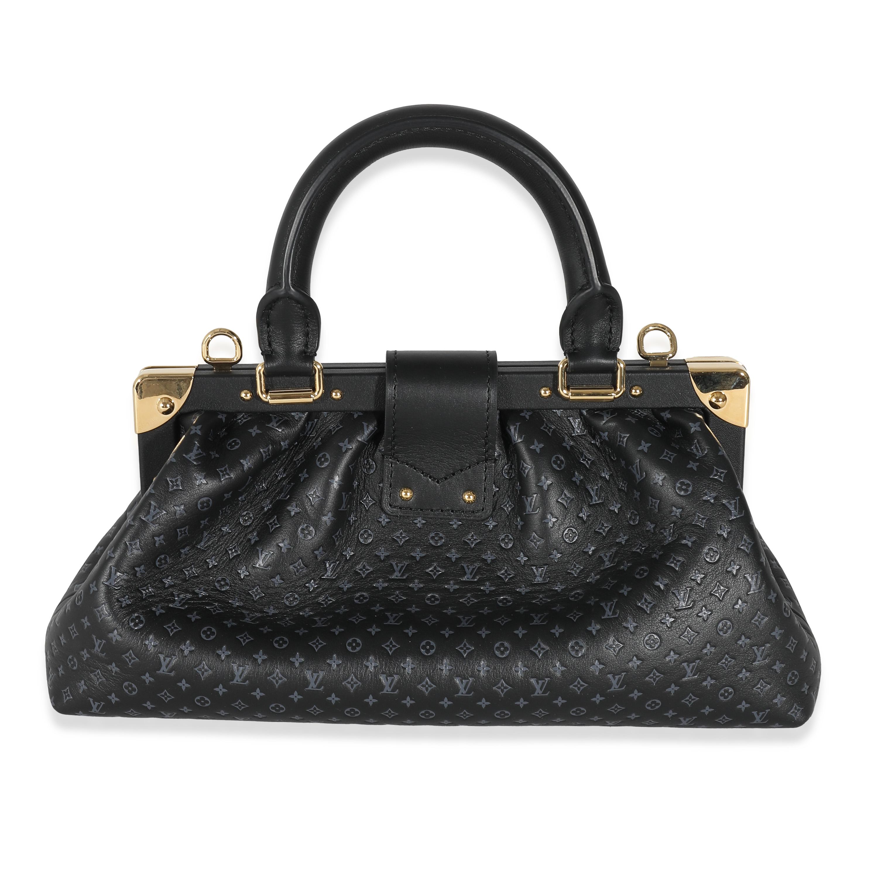 Listing Title: Louis Vuitton Black Embossed Calfskin Nanogram Clutch
SKU: 137628
MSRP: 4100.00 USD
Condition: Pre-owned 
Handbag Condition: Excellent
Condition Comments: Item is in excellent condition and displays light signs of wear.  Light
