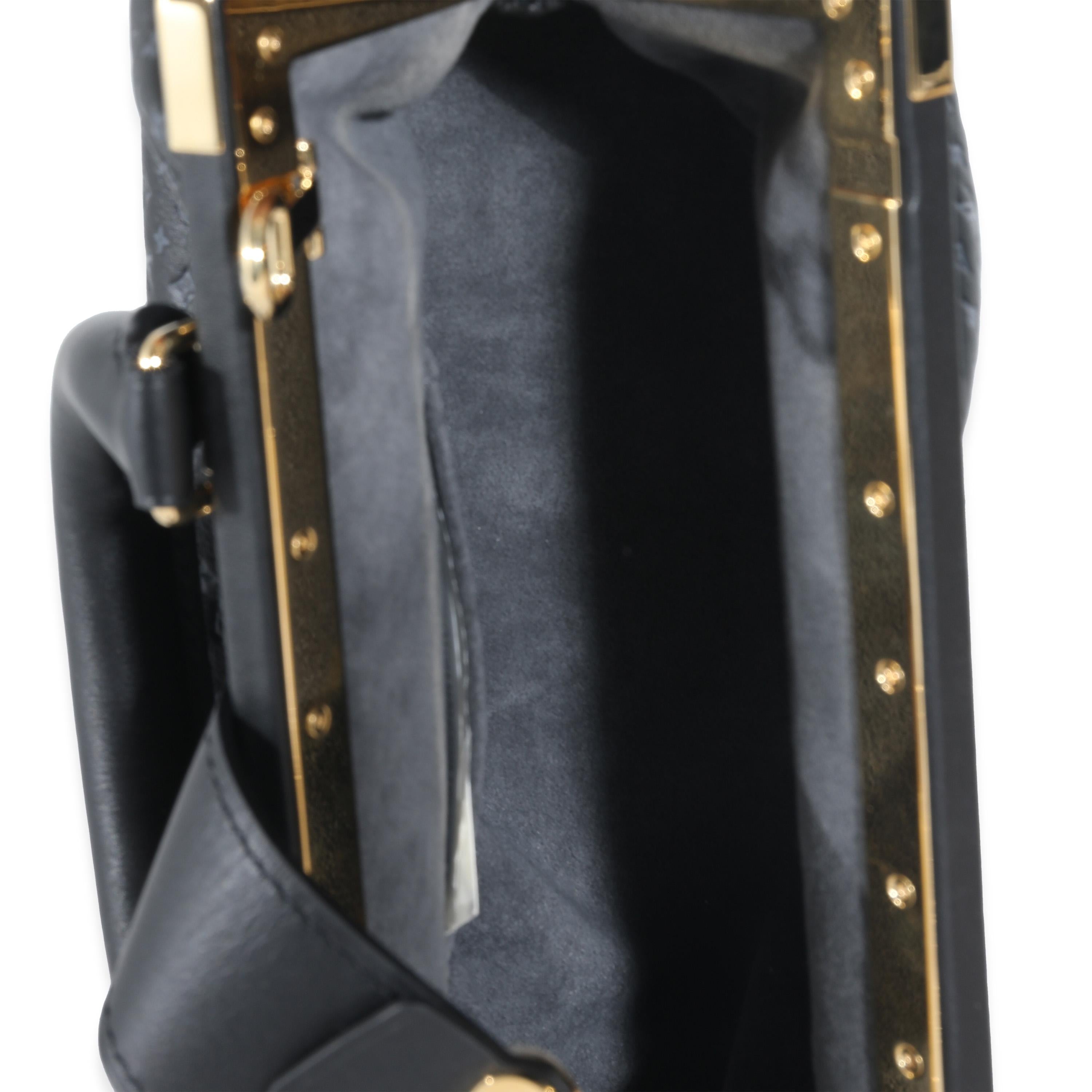 Louis Vuitton Black Embossed Calfskin Nanogram Clutch For Sale 2