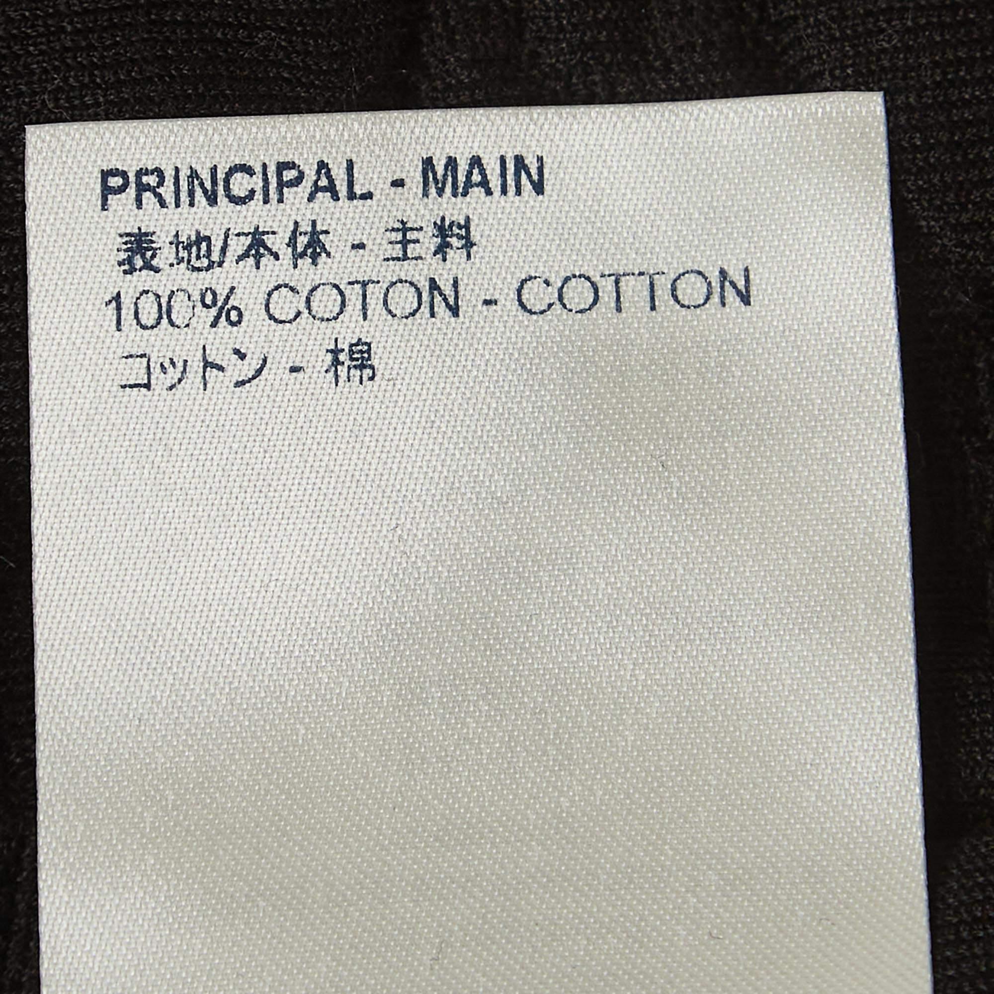 Louis Vuitton Black Embossed Monogram Cotton Knit Zip Front Hooded Jacket M 1