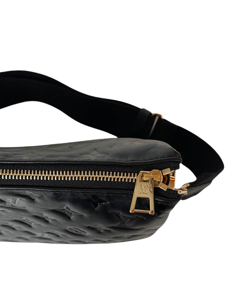 Louis Vuitton Black Embossed Monogram Lambskin Leather Coussin MM Crossbody  Bag
