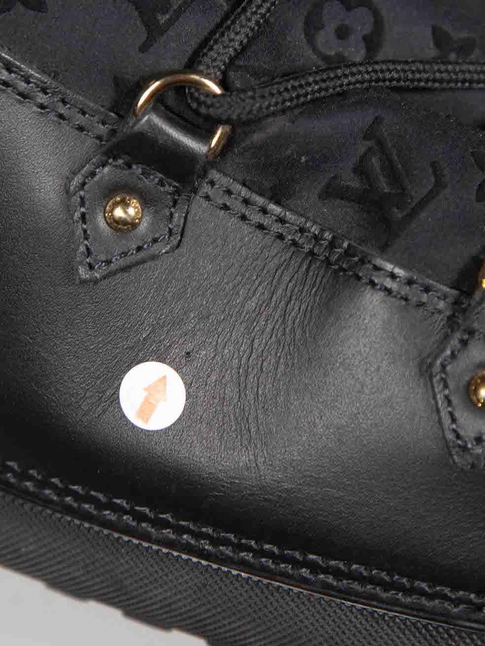 Louis Vuitton Black Embossed Off Piste Snow Boots Size IT 37 3