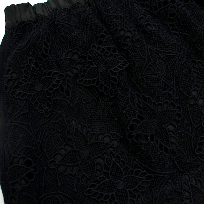 Women's Louis Vuitton Black Embroidered Zip Up Mini Skirt 36 XS