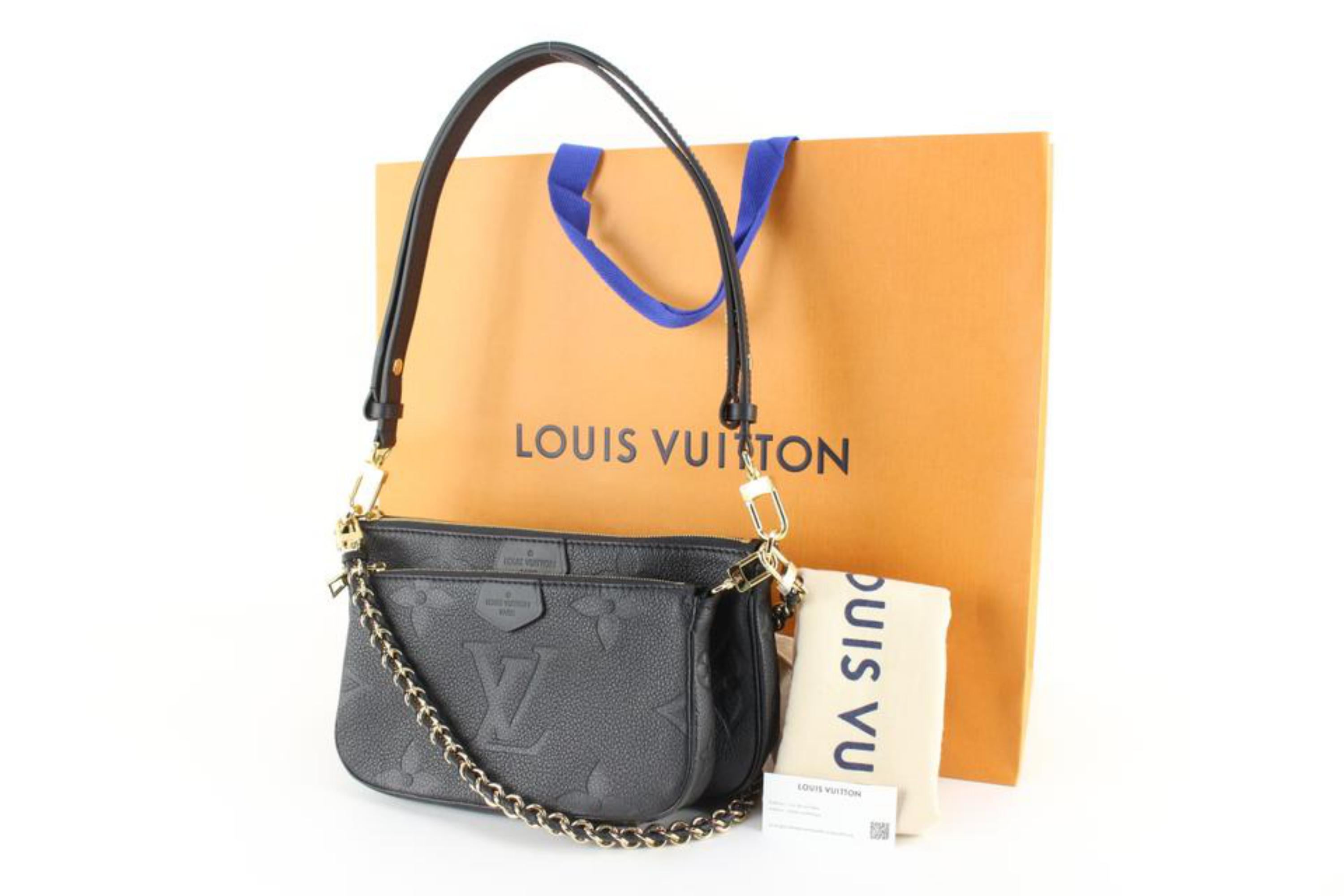 Louis Vuitton Black Empreinte Giant Monogram Multi Pochette 23lv810s 8