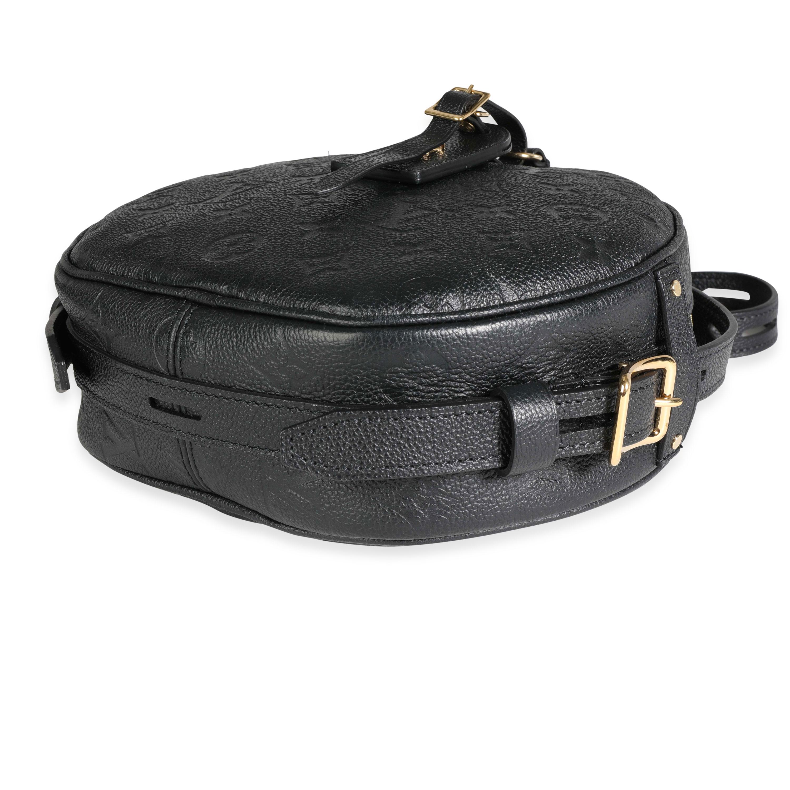 Louis Vuitton Black Empreinte Leather Boite Chapeau Souple MM In Excellent Condition In New York, NY