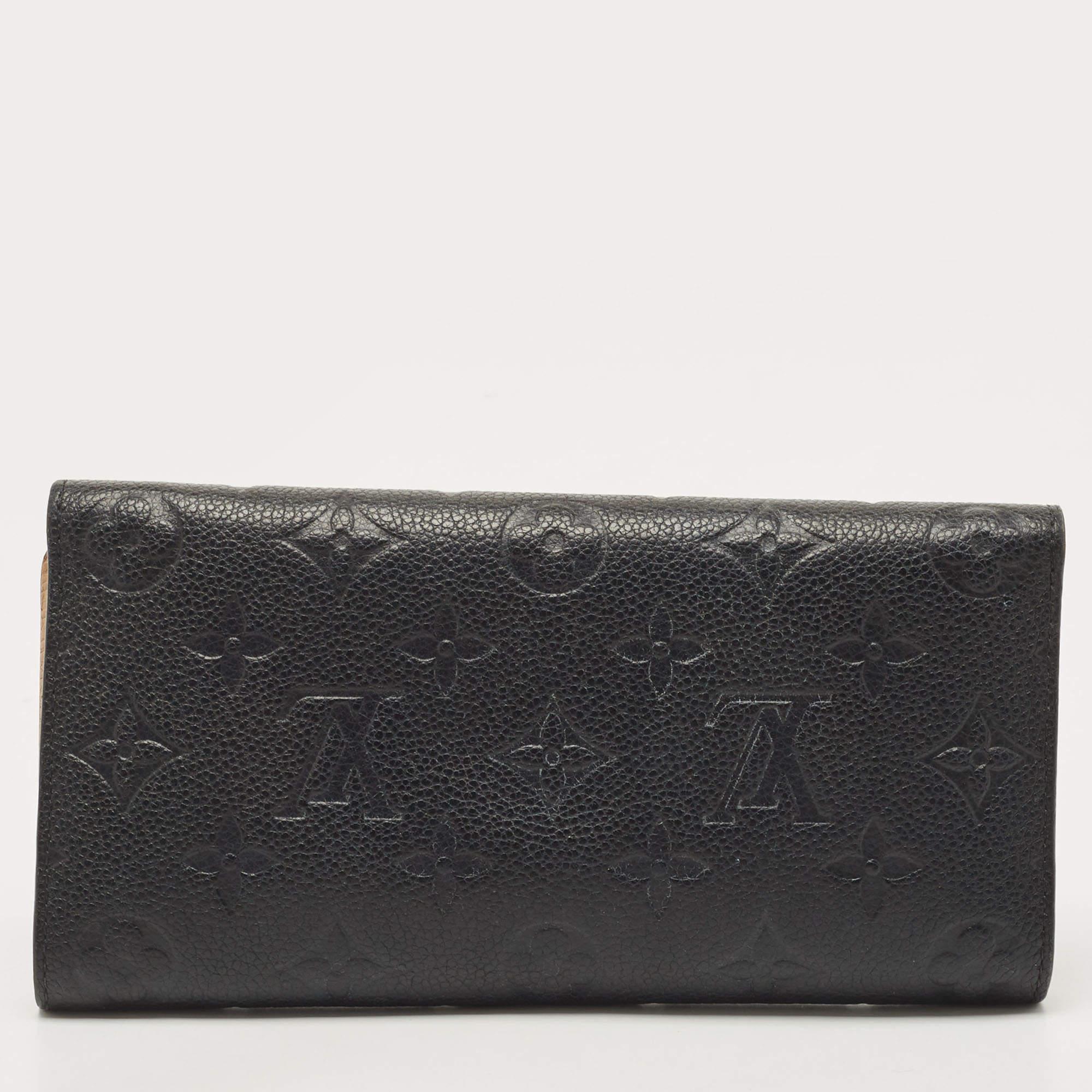 Louis Vuitton Black Empreinte Leather Josephine Wallet For Sale 6