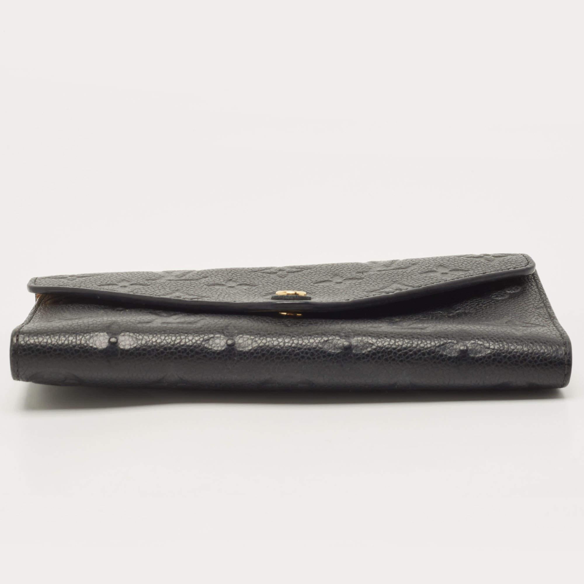 Louis Vuitton Black Empreinte Leather Josephine Wallet For Sale 8