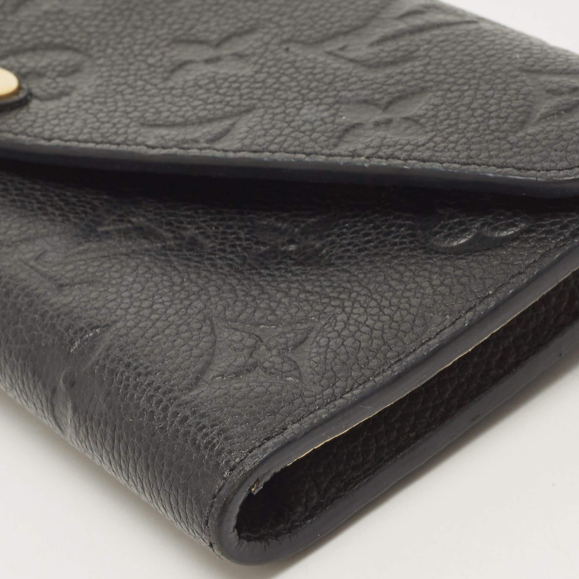 Louis Vuitton Black Empreinte Leather Josephine Wallet In Good Condition For Sale In Dubai, Al Qouz 2