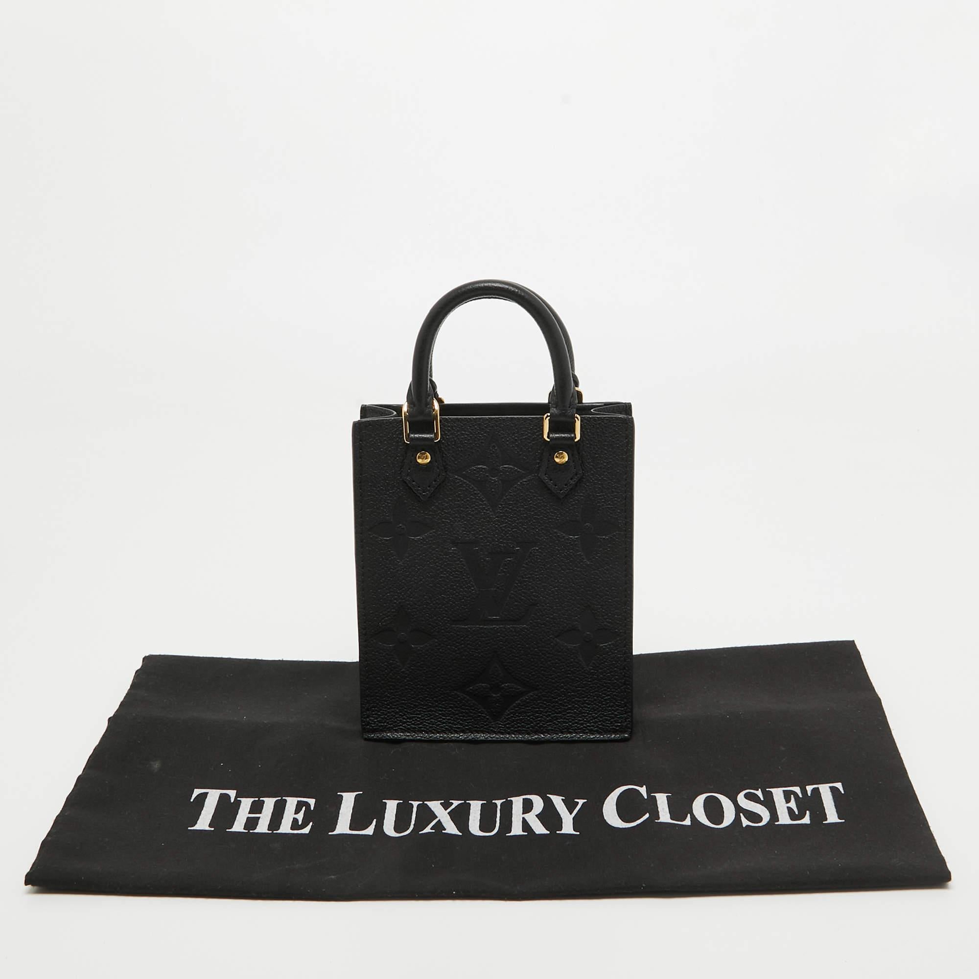 Louis Vuitton Black Empreinte Leather Petit Sac Plat Bag For Sale 8