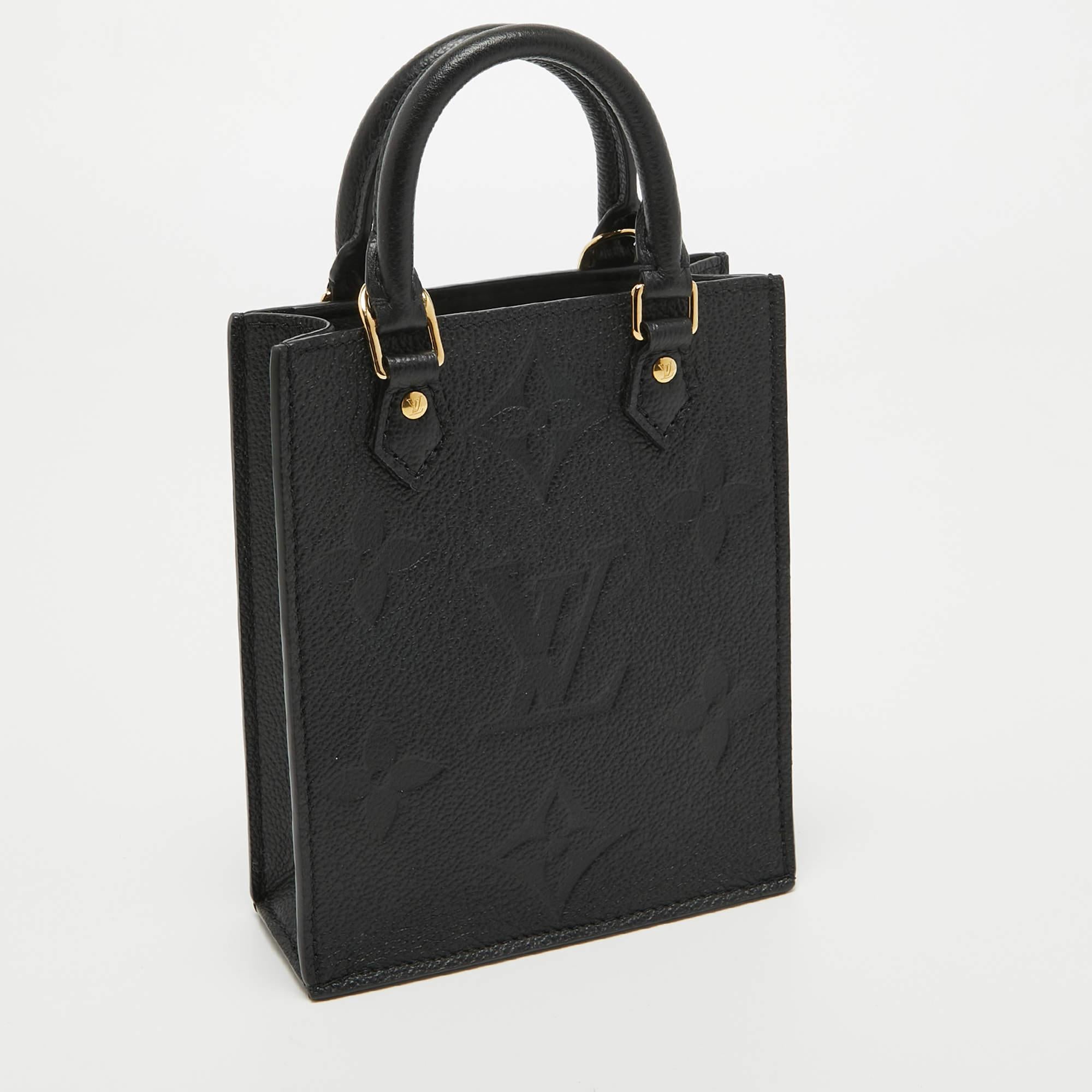 Louis Vuitton Black Empreinte Leather Petit Sac Plat Bag In Excellent Condition For Sale In Dubai, Al Qouz 2