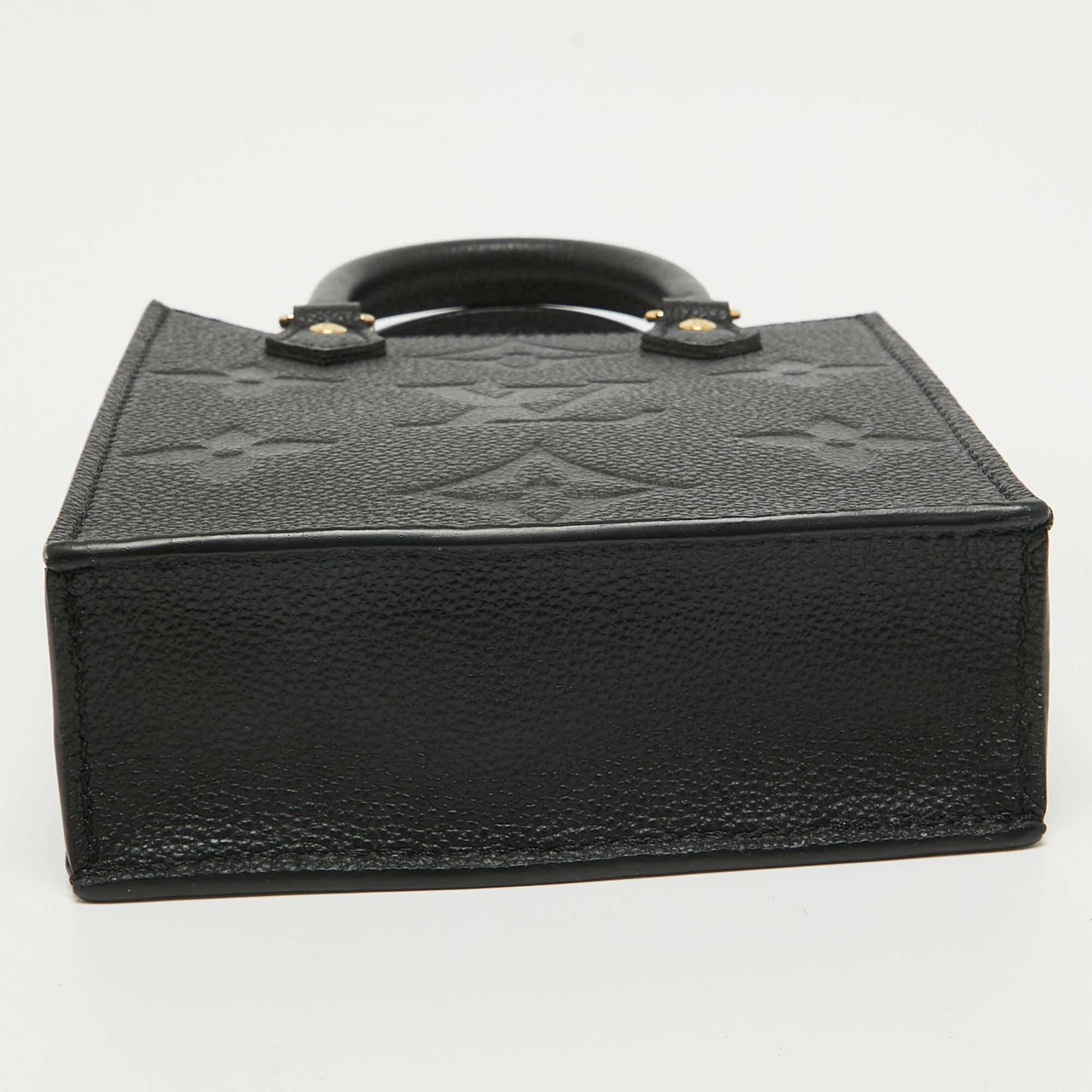 Louis Vuitton Black Empreinte Leather Petit Sac Plat Bag For Sale 3