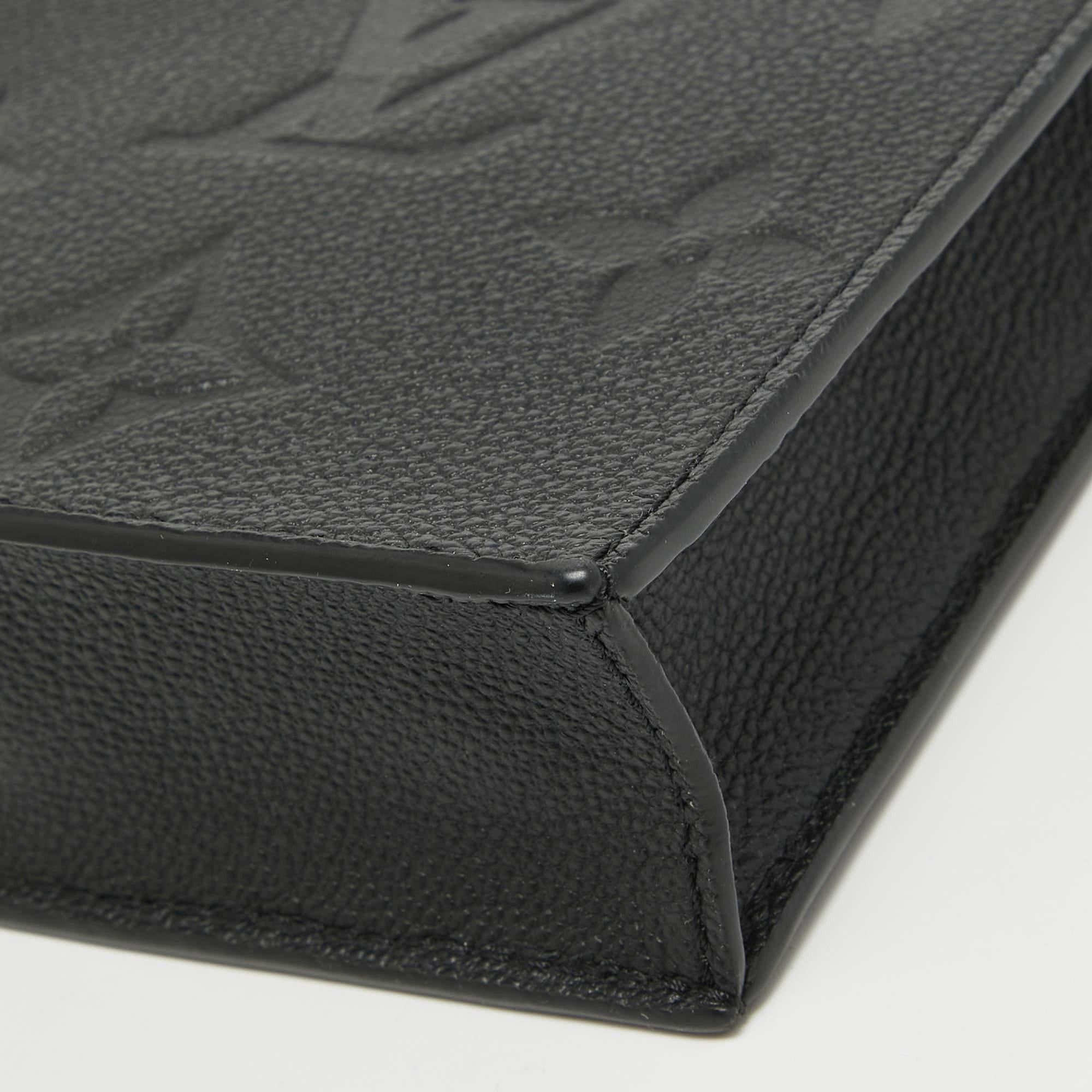 Louis Vuitton Black Empreinte Leather Petit Sac Plat Bag For Sale 5
