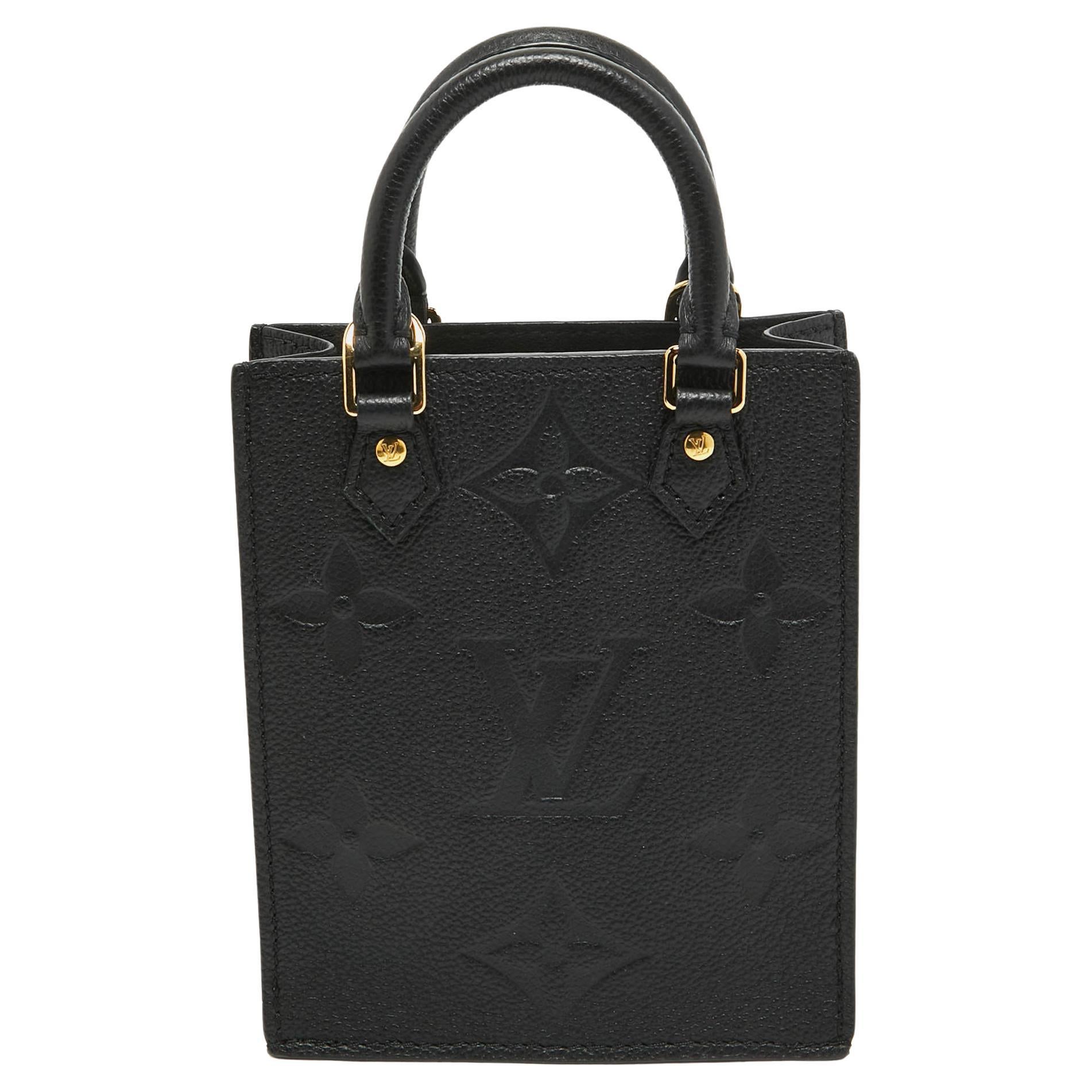 Louis Vuitton Black Empreinte Leather Petit Sac Plat Bag For Sale