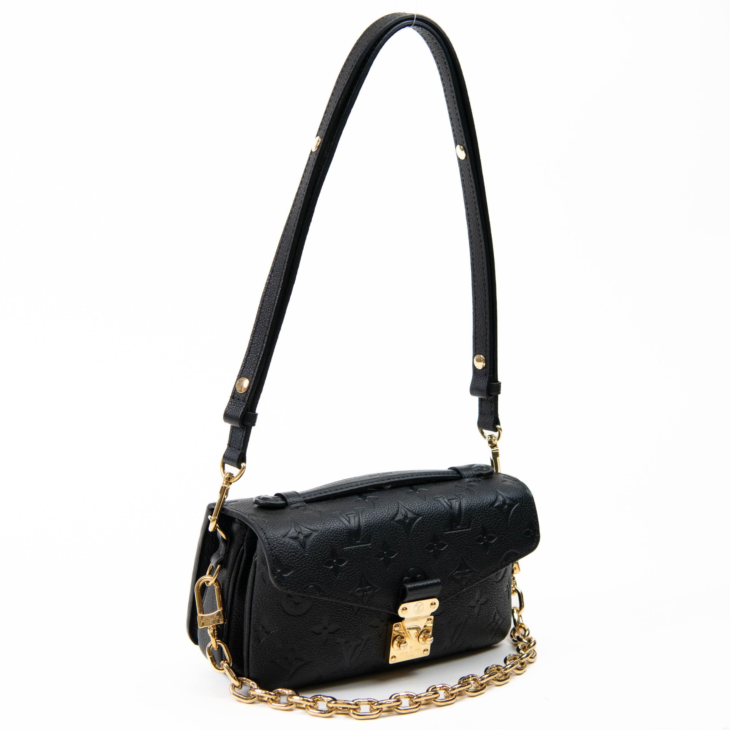 Louis Vuitton Black Empreinte Leather Pochette Métis East West 1