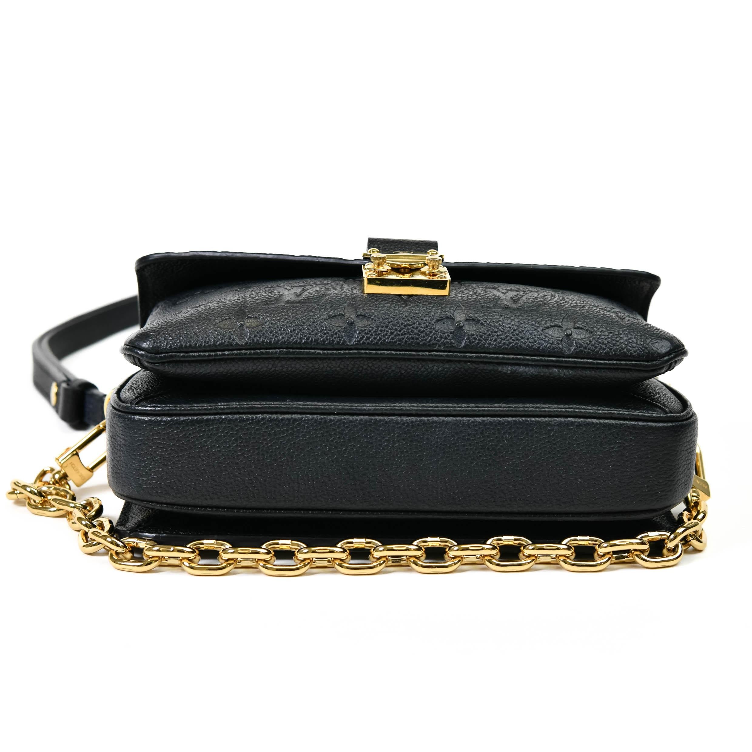 Louis Vuitton Black Empreinte Leather Pochette Métis East West 5