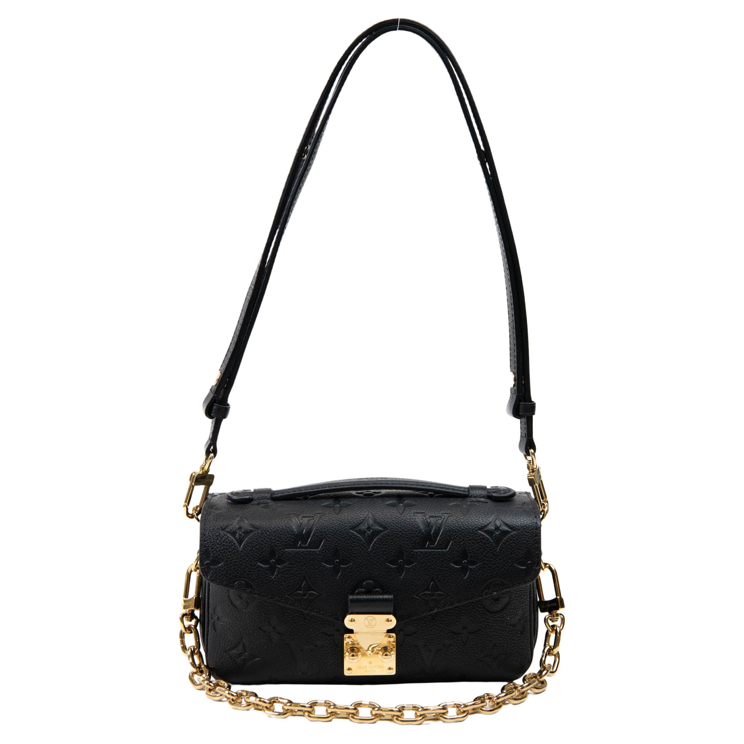 Louis Vuitton Black Empreinte Leather Pochette Metis East West For Sale at 1stDibs