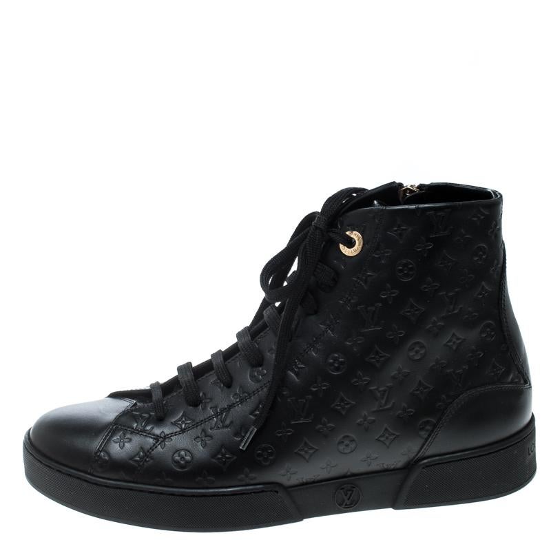 Louis Vuitton Black Empreinte Leather Stellar High Top Sneakers Size 37 ...