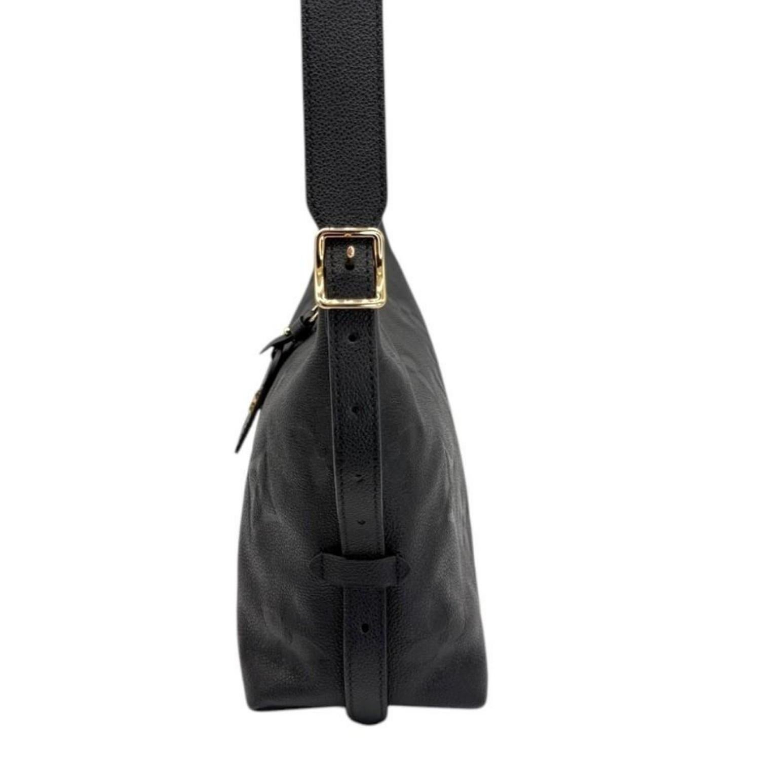 Louis Vuitton Black Empreinte Monogram Giant CarryAll PM Hobo In Excellent Condition In Scottsdale, AZ