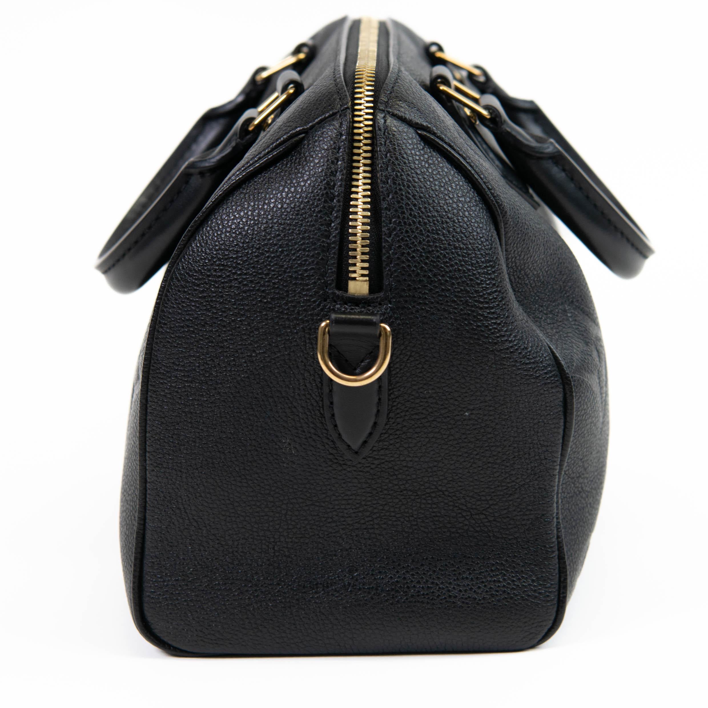 Louis Vuitton Black Empreinte Monogram Leather Giant Speedy Bandouliere 25 For Sale 1
